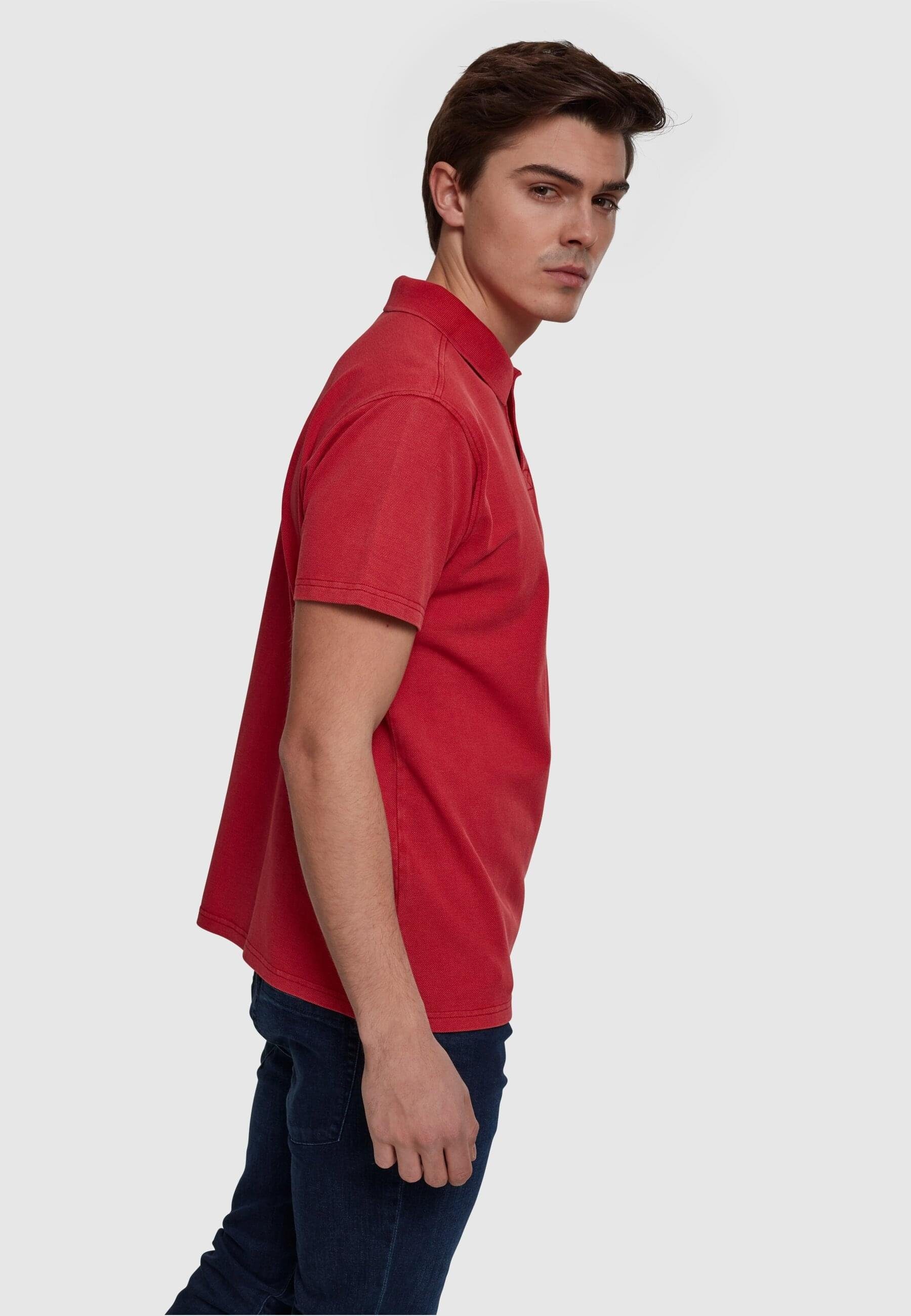 Poloshirt (1-tlg) Pique URBAN red Garment T-Shirt Dye CLASSICS Herren