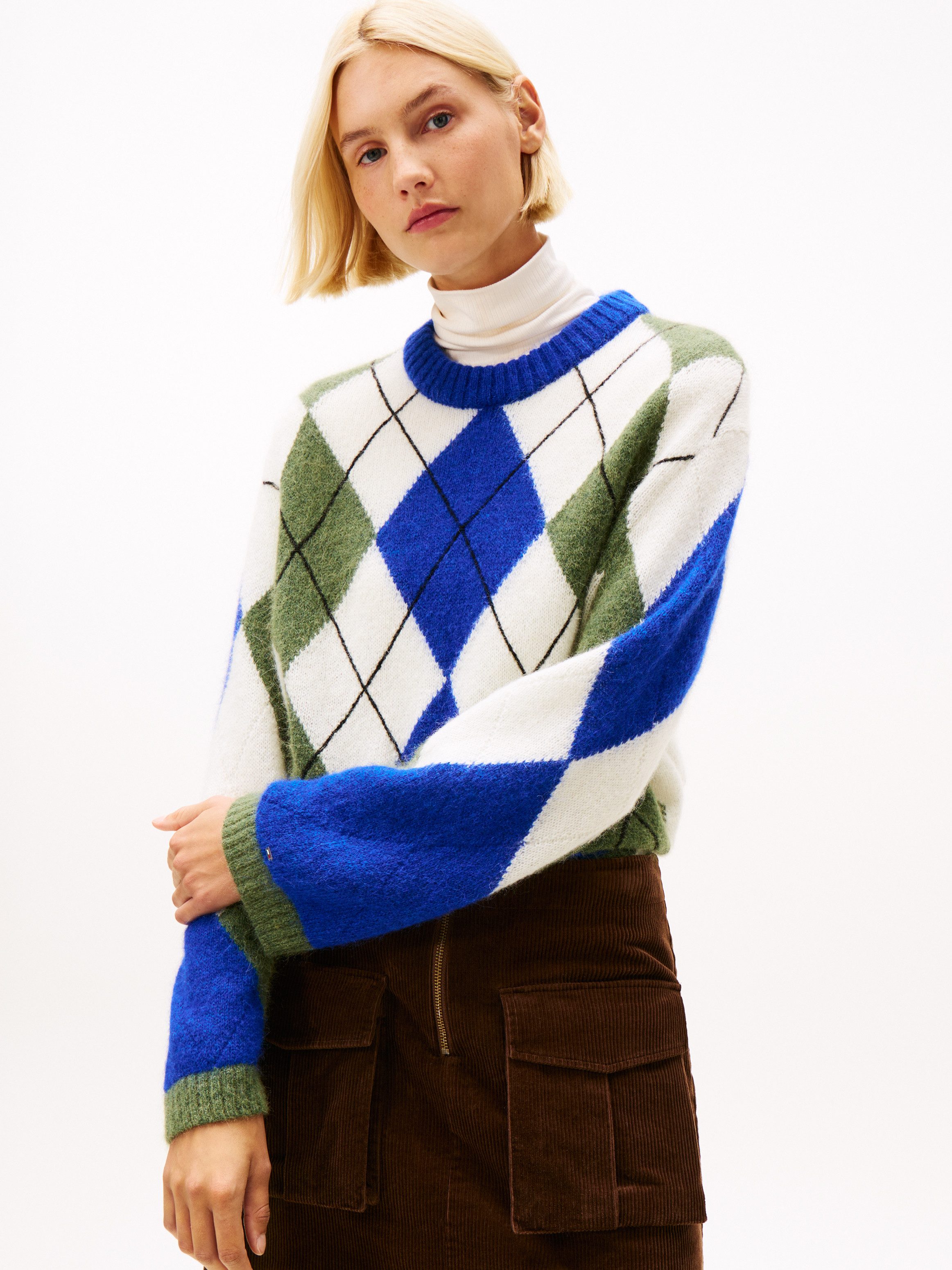 Tommy Hilfiger Strickpullover ALPACA BLEND ARGYLE C-NK LS SWT günstig online kaufen