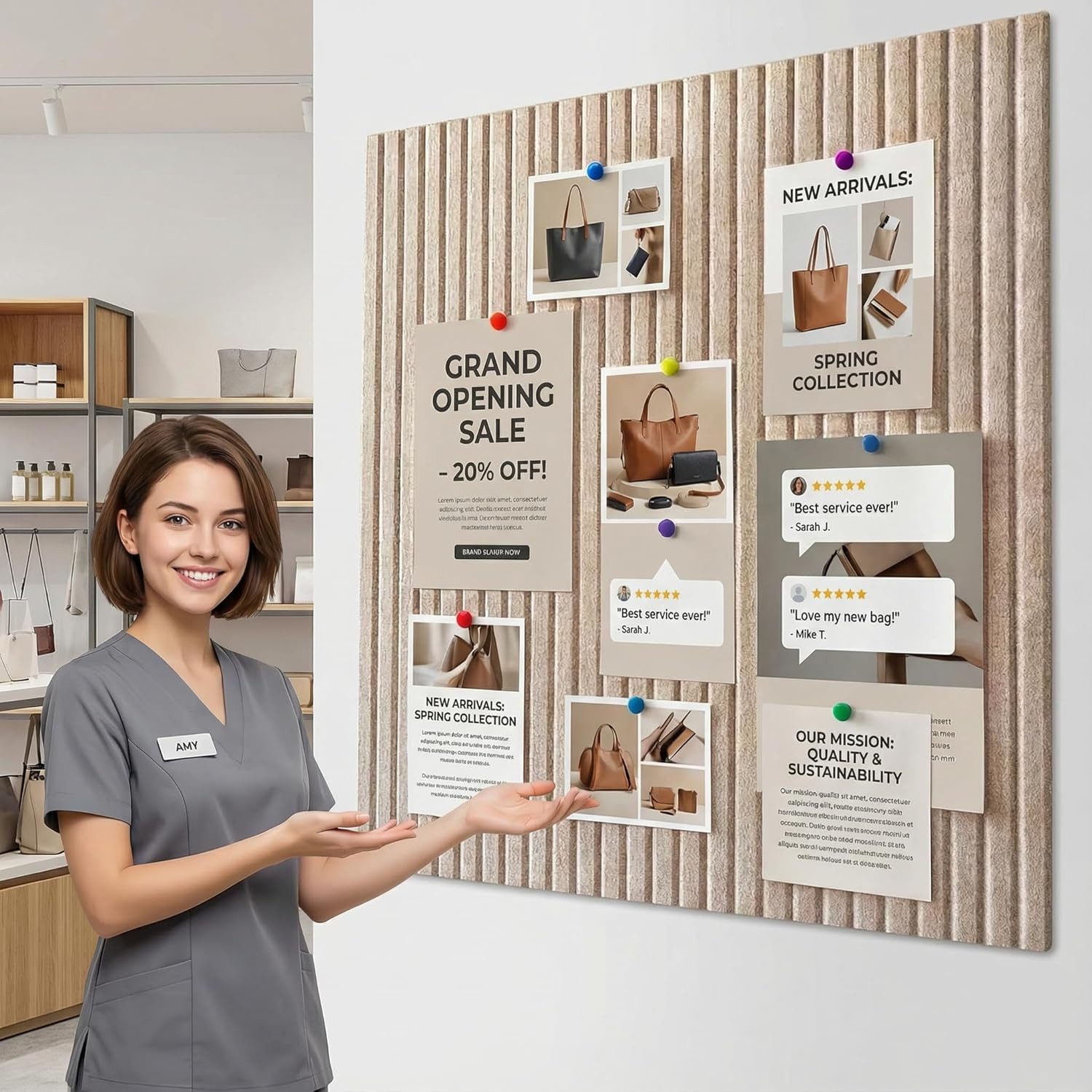 Bextsrack Pinnwand Fototafel mit selbstklebendem Klebeband,dekorative korkwand aus Filz