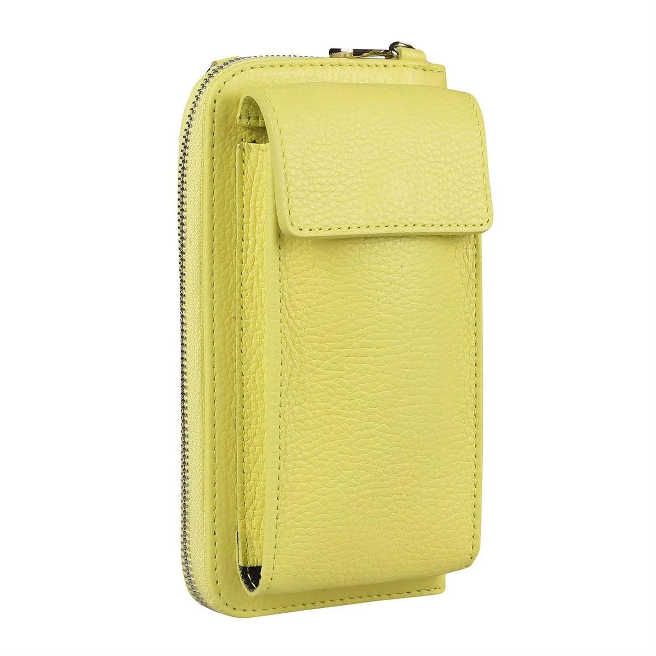 ITALYSHOP24 Schultertasche Damen Leder Handytasche Tasche CrossBody, als Schultertasche, CrossOver, Umhängetasche tragbar