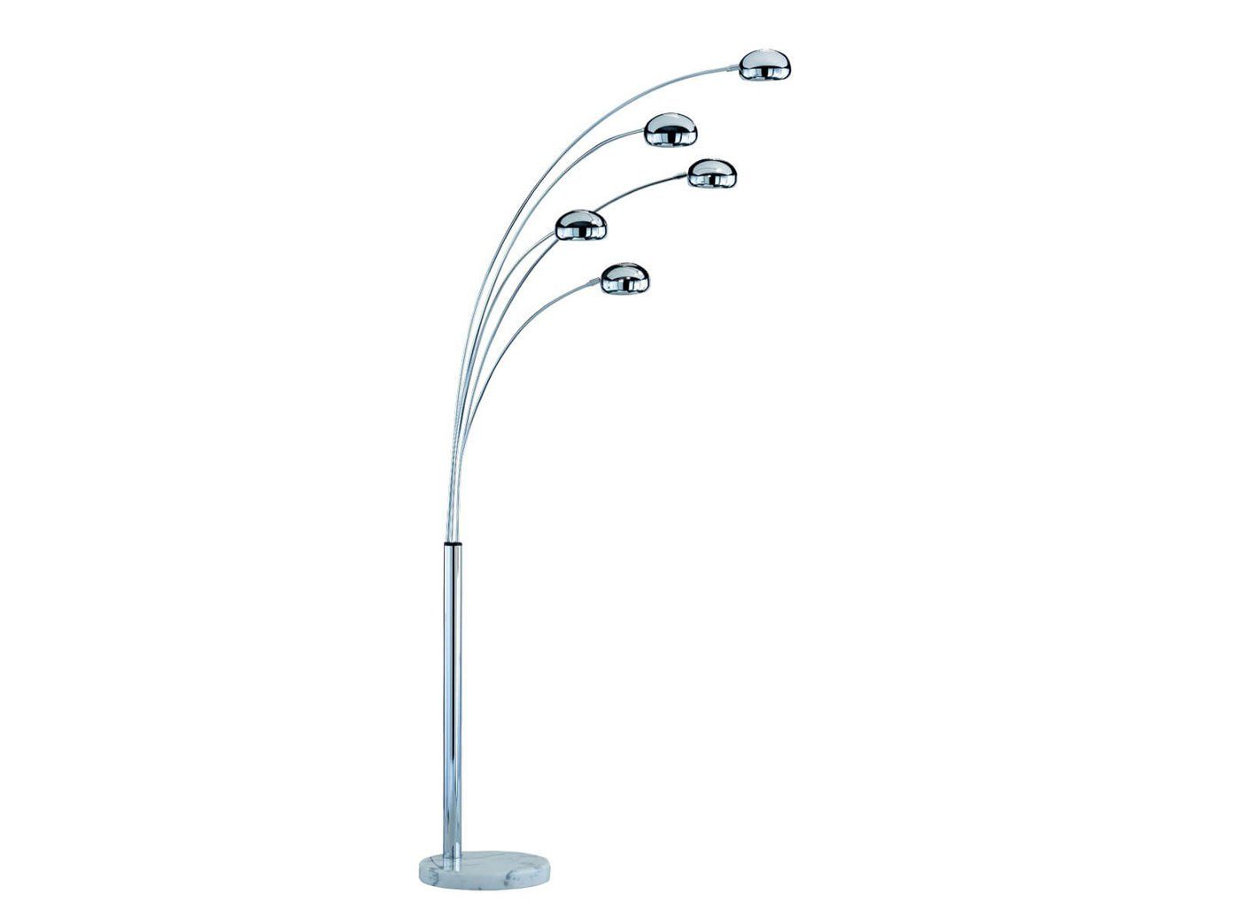Reality Leuchten LED Bogenlampe, LED wechselbar, Warmweiß, große Ausladung gebogen, Esstisch Bogen-stehlampe Höhe 205cm