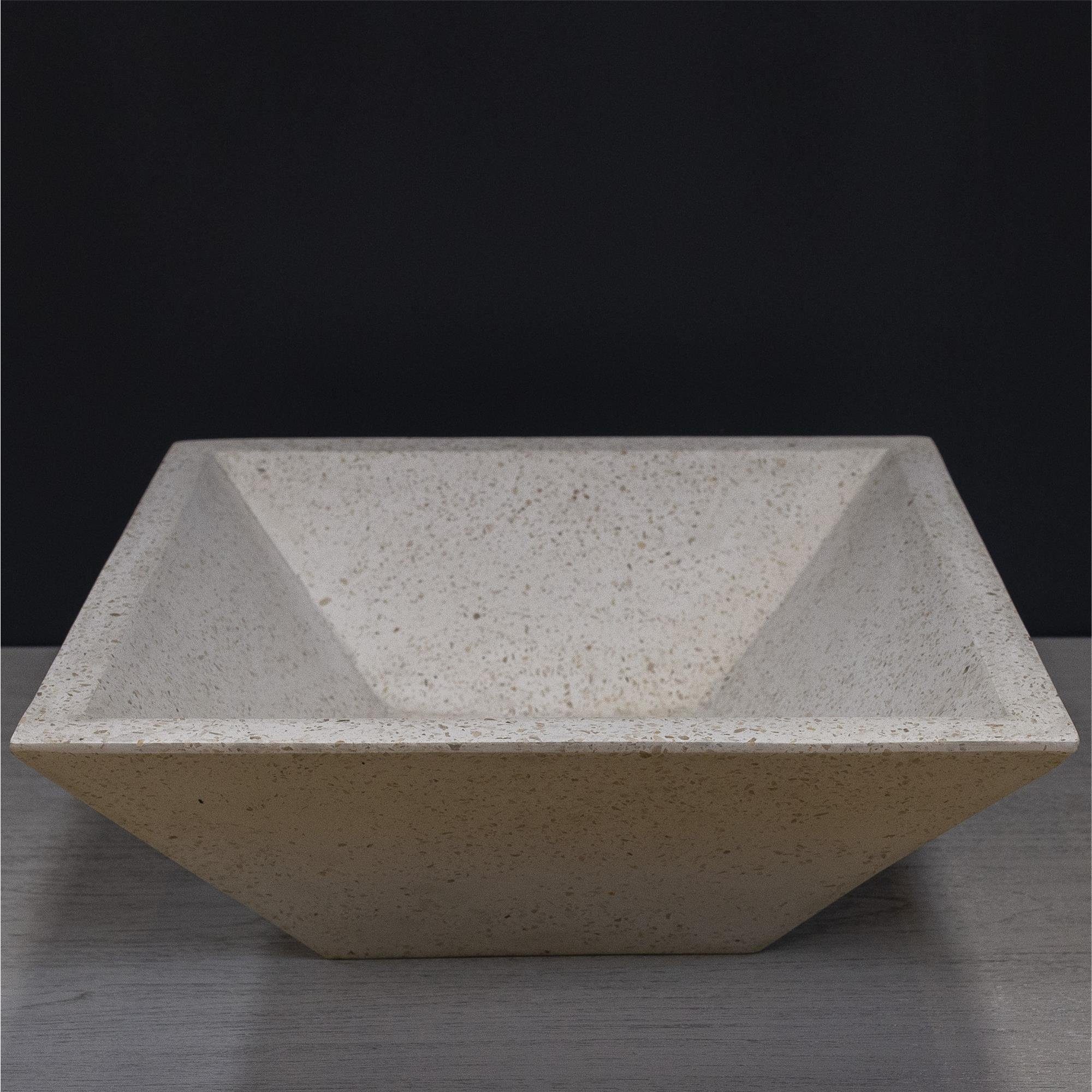 Teako Design Aufsatzwaschbecken Aufsatzwaschbecken Vitellia Ø 40cm Terrazzo (1-St)