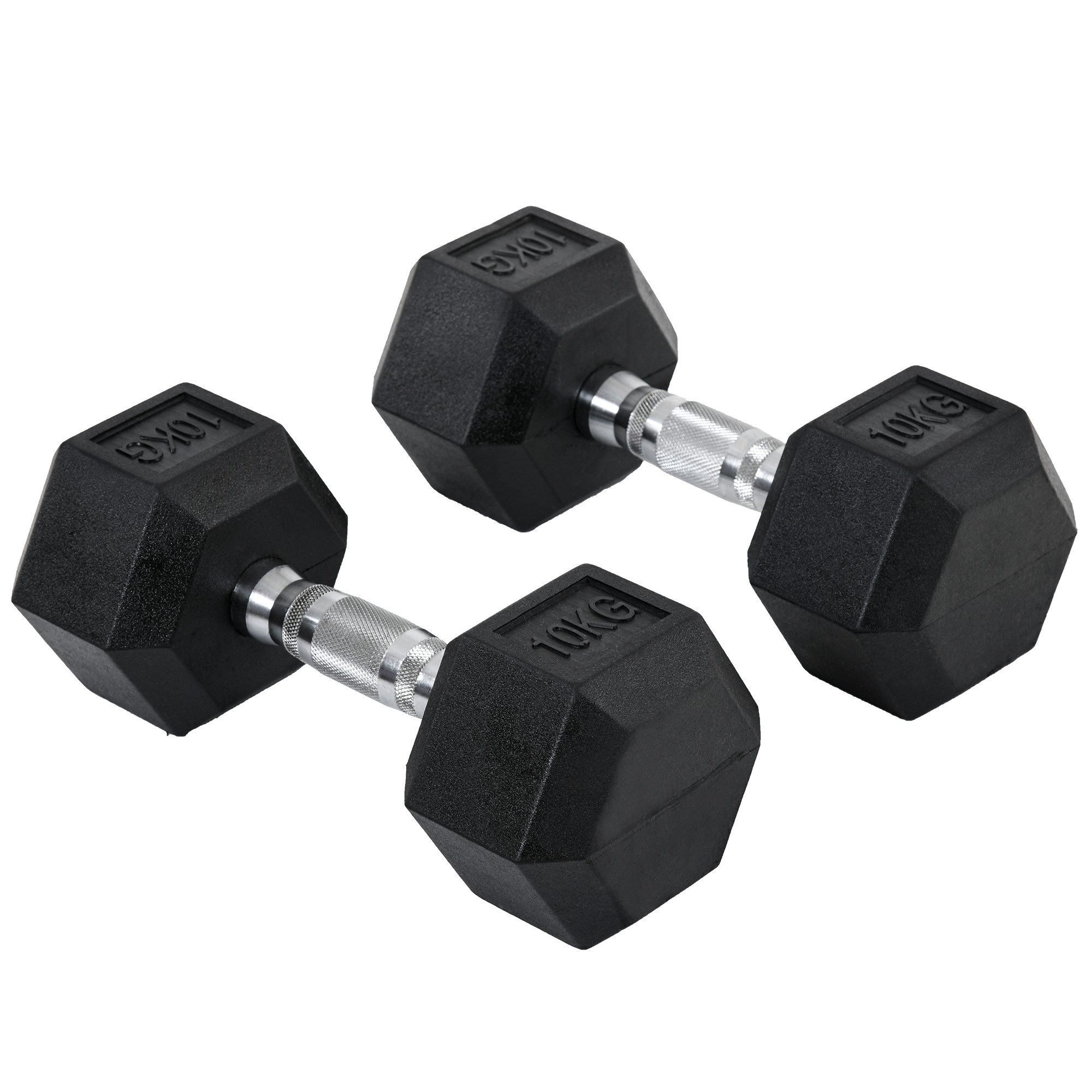 Hantel Hexagon Kurzhanteln 2er Set 2x10kg Gusseisen Gummiüberzug