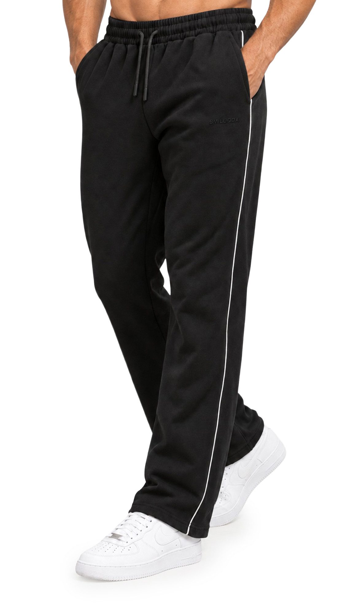 Smilodox Jogginghose Brenvaro Jogger, Regular Fit, Gymhose mit Kordelzug, Streetwear Piping-Details, elastischer Bund, Kordelzug, Seitentaschen