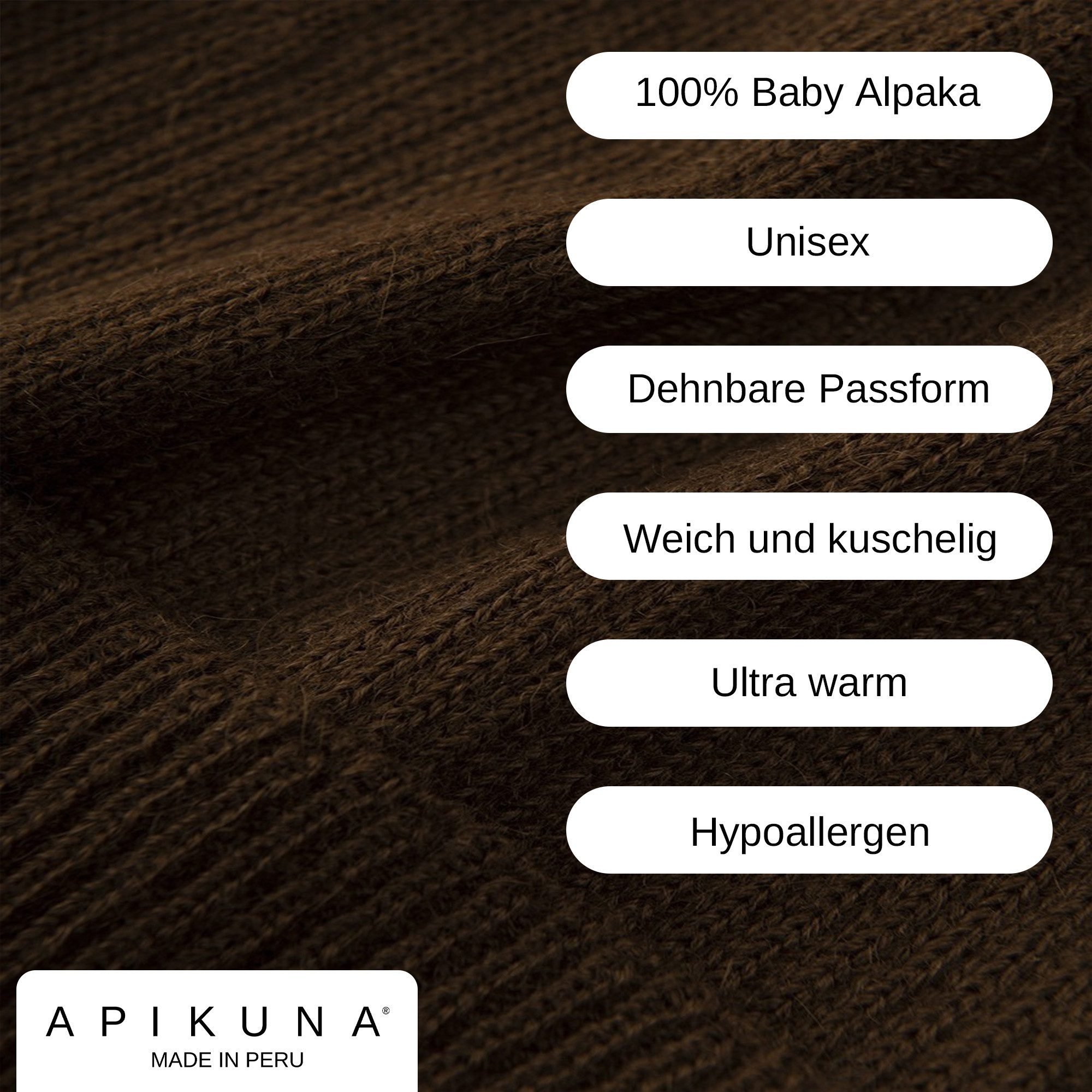 Apikuna Strickmütze Baby Alpaka Mütze Damen Herren Winter weich warm Alpaka Strickmütze Unisex
