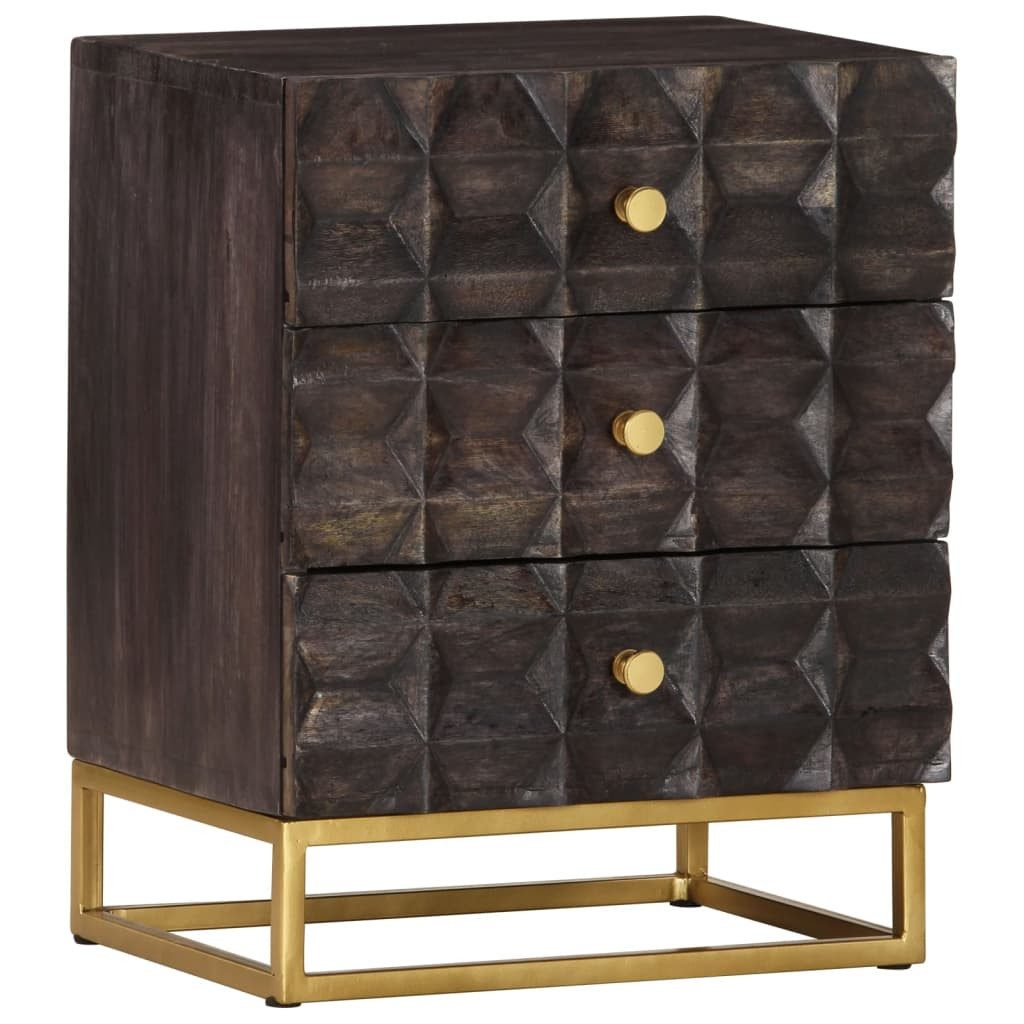 vidaXL Nachttisch 40 x 30 x 50 cm Nachttisch Schwarz 40x30x50 cm Massivholz Mango