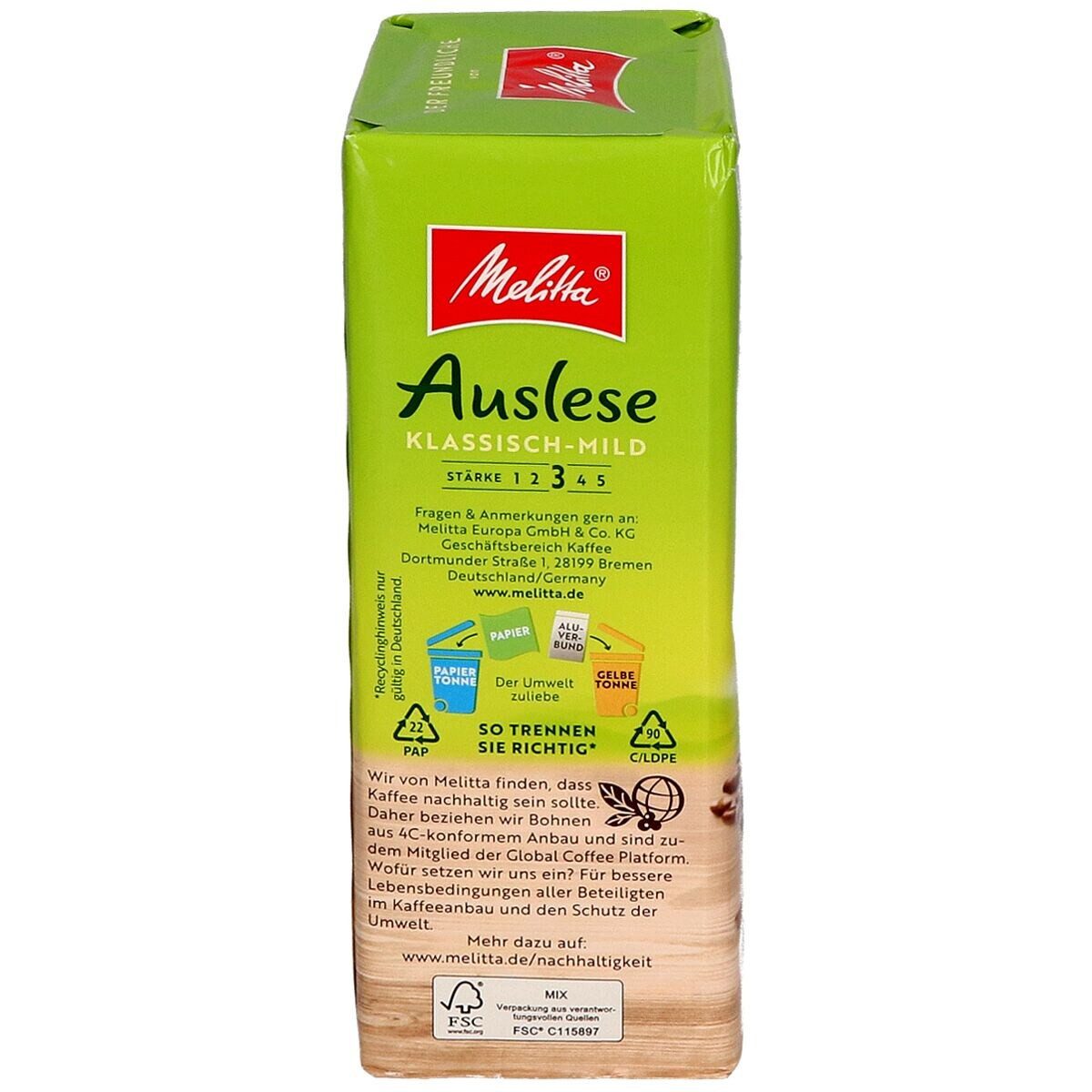 Melitta Kaffee Auslese Klassisch-Mild, 500 g, gemahlen