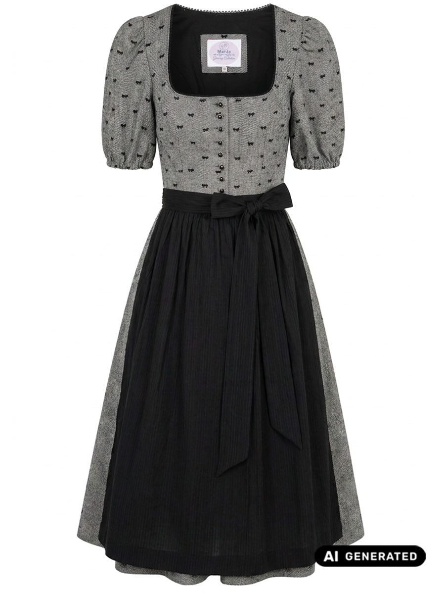 MarJo Dirndl Dirndl Belle Amour 70cm Länge grau