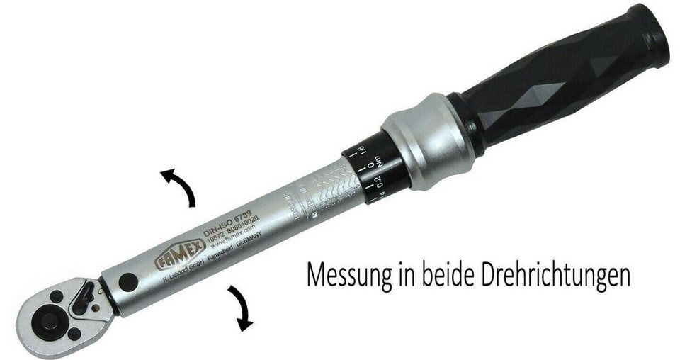 FAMEX Drehmomentschlüssel 10872 PROFFESSIONAL 1/4 Zoll (6,3 mm) 6-30 Nm (3%  Genauigkeit), mit Kalibrierschein