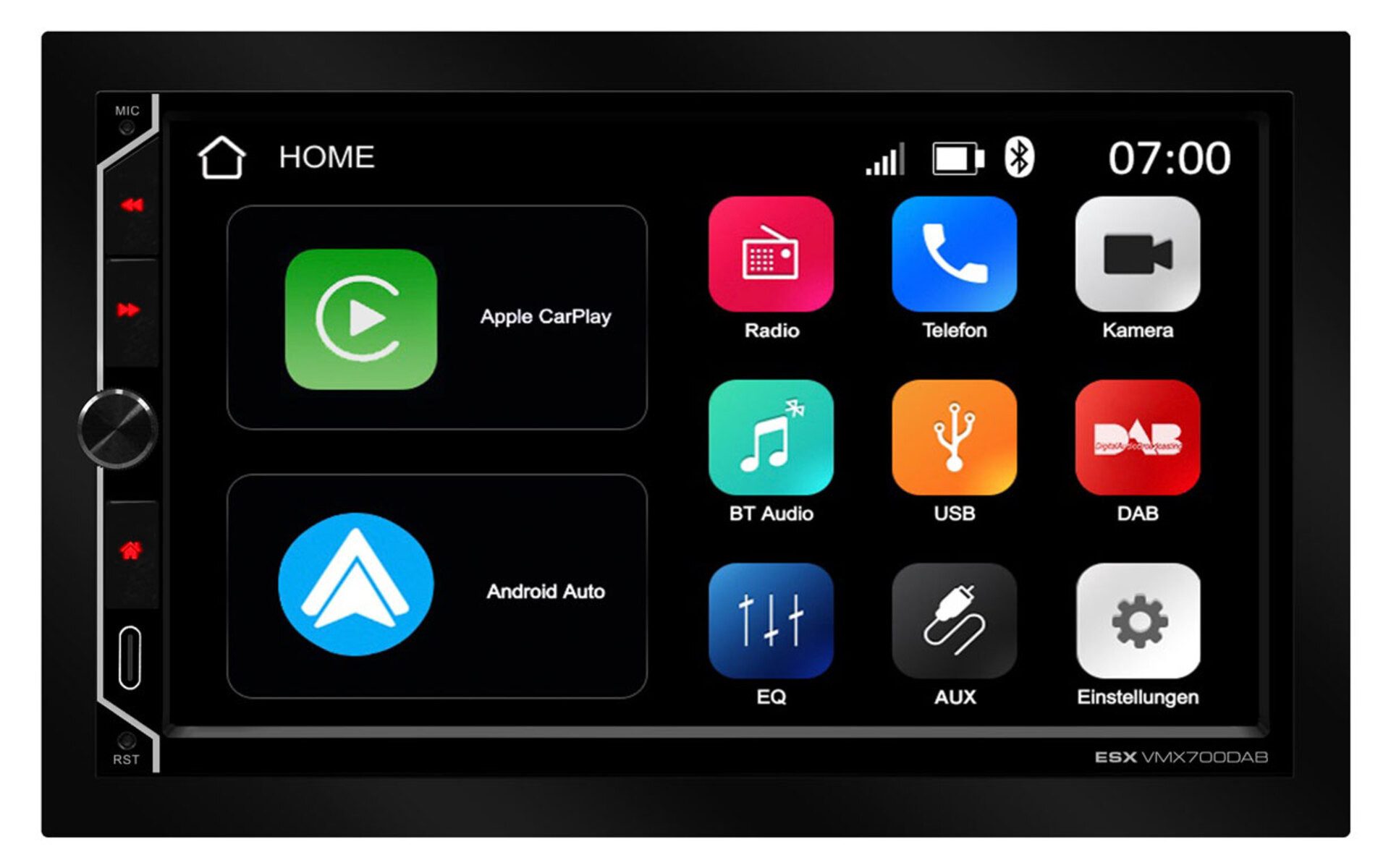 ESX VISION VMX700DAB Universal 2-DIN Media Moniceiver 17,8cm 7" Touchsreen Autoradio (Freisprecheinrichtung)