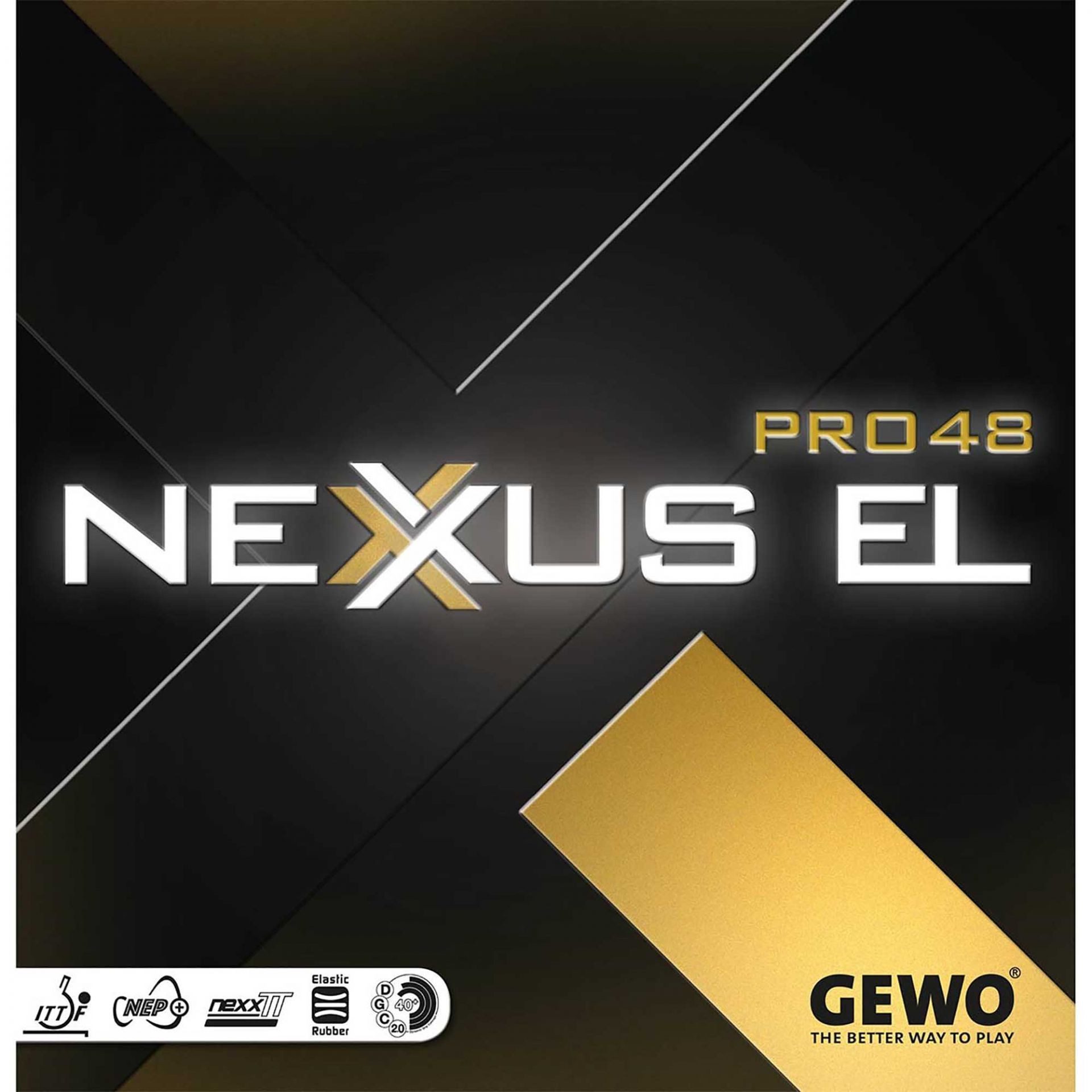 Gewo Tischtennisschläger Belag Nexxus EL Pro 48, Tischtennisbelag
