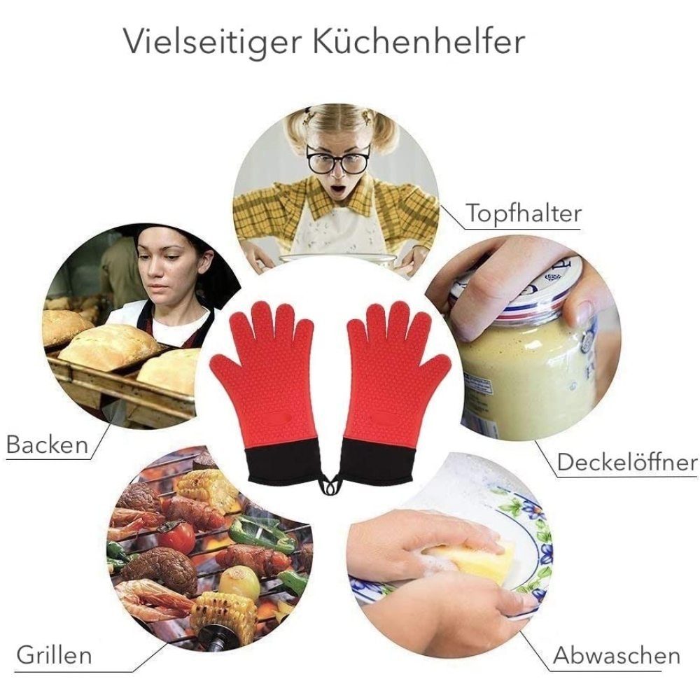 Jormftte Grillhandschuhe Backhandschuhe/Ofenhandschuhe/Kochhandschuhe