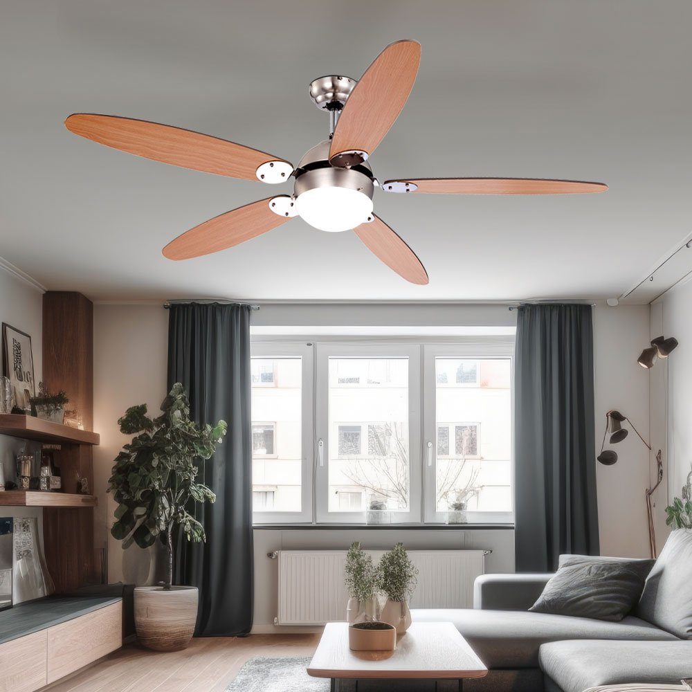 GLOBO LIGHTING Deckenventilator, Deckenventilator Metall Glas braun Fernbedienung Farbwechsr