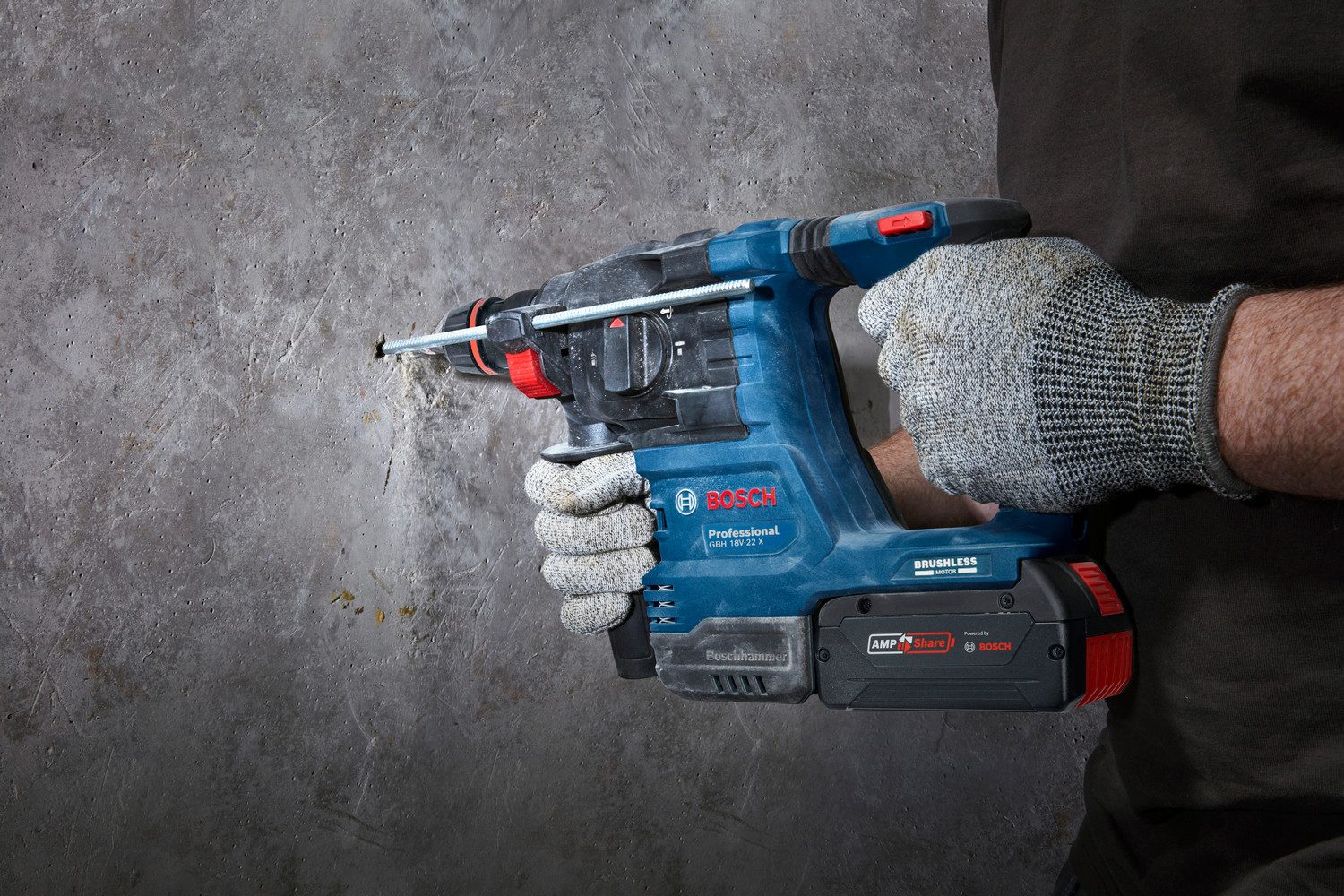 Bosch Professional Akku-Bohrhammer GBH 18V-22 X, max. 1050 U/min, mit ONECHUCK, ohne Akku und Ladegerät