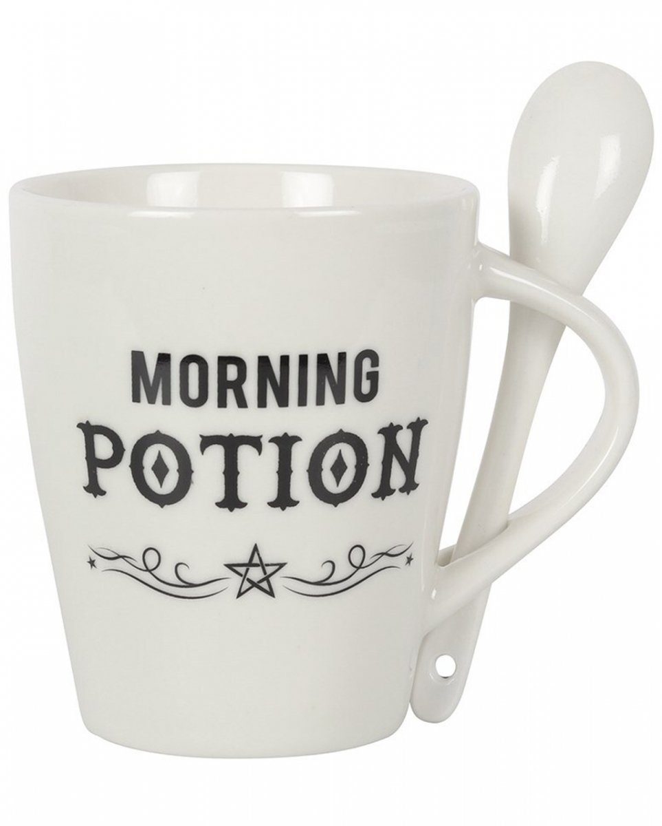 mit Lieblings Löffel, Horror-Shop Gothic Tasse Potion Morning Geschirr-Set Keramik