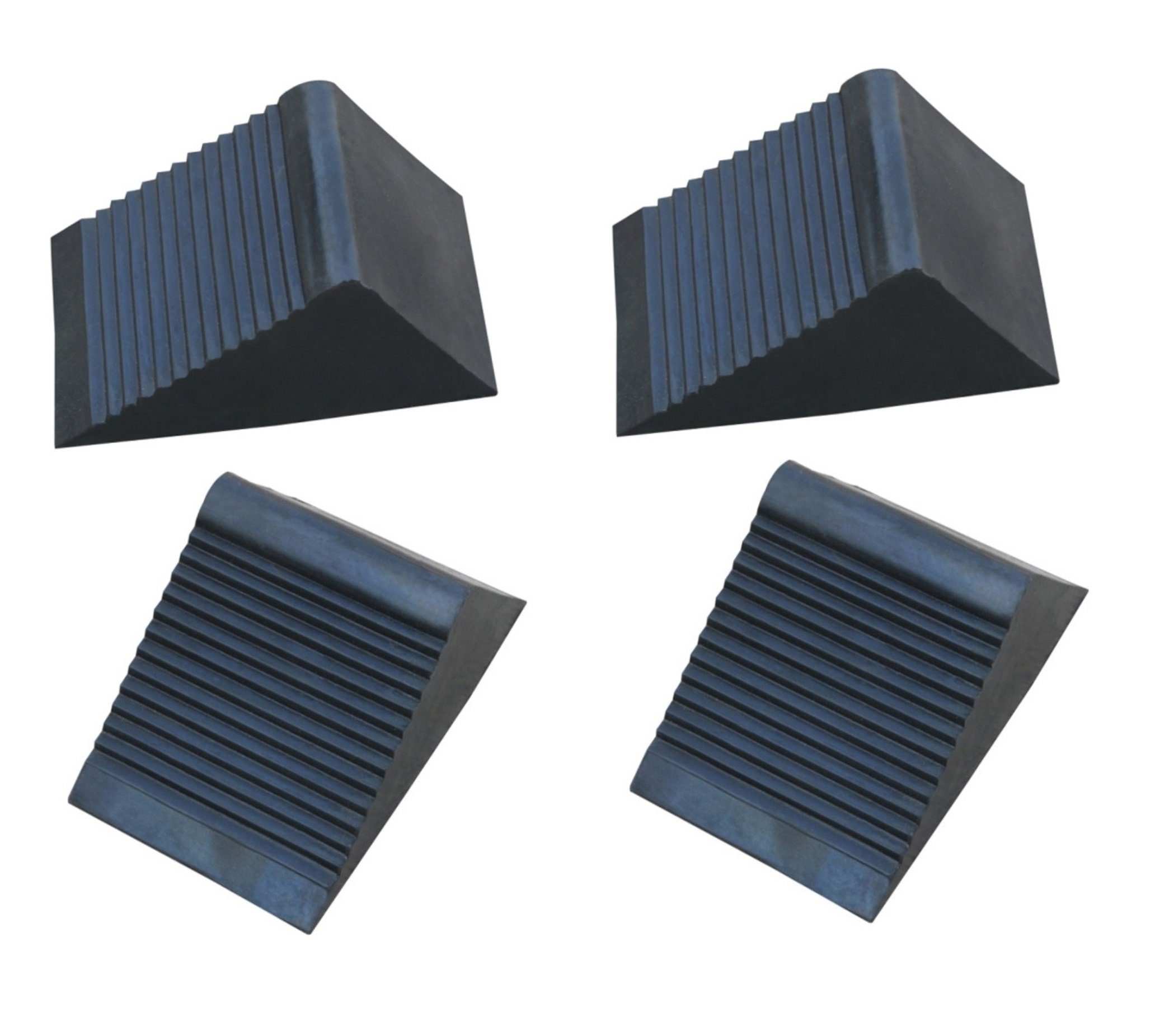 BAYLI Sicherheitskeil 4er Set Unterlegkeile für Anhänger, 12,5cm x 7,5cm x 6cm Gummi Bremsk