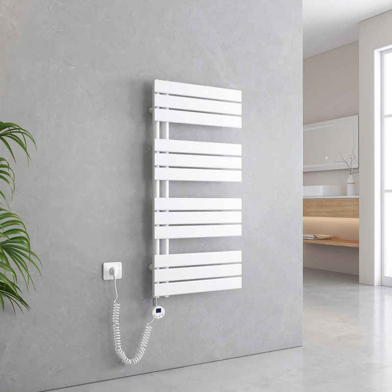 EMKE Paneelheizkörper Elektrischer Panel Handtuchhalter Handtuchwärmer mit Thermostat, Handtuchtrokner inkl Heizstab mit timer