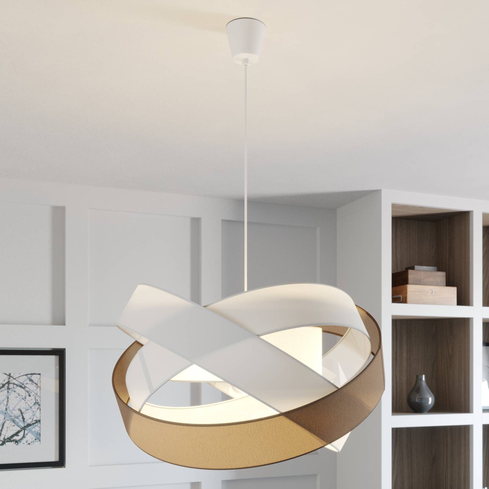 Lindby Hängeleuchte Simaria, Braun IP20, 3 x 40 W