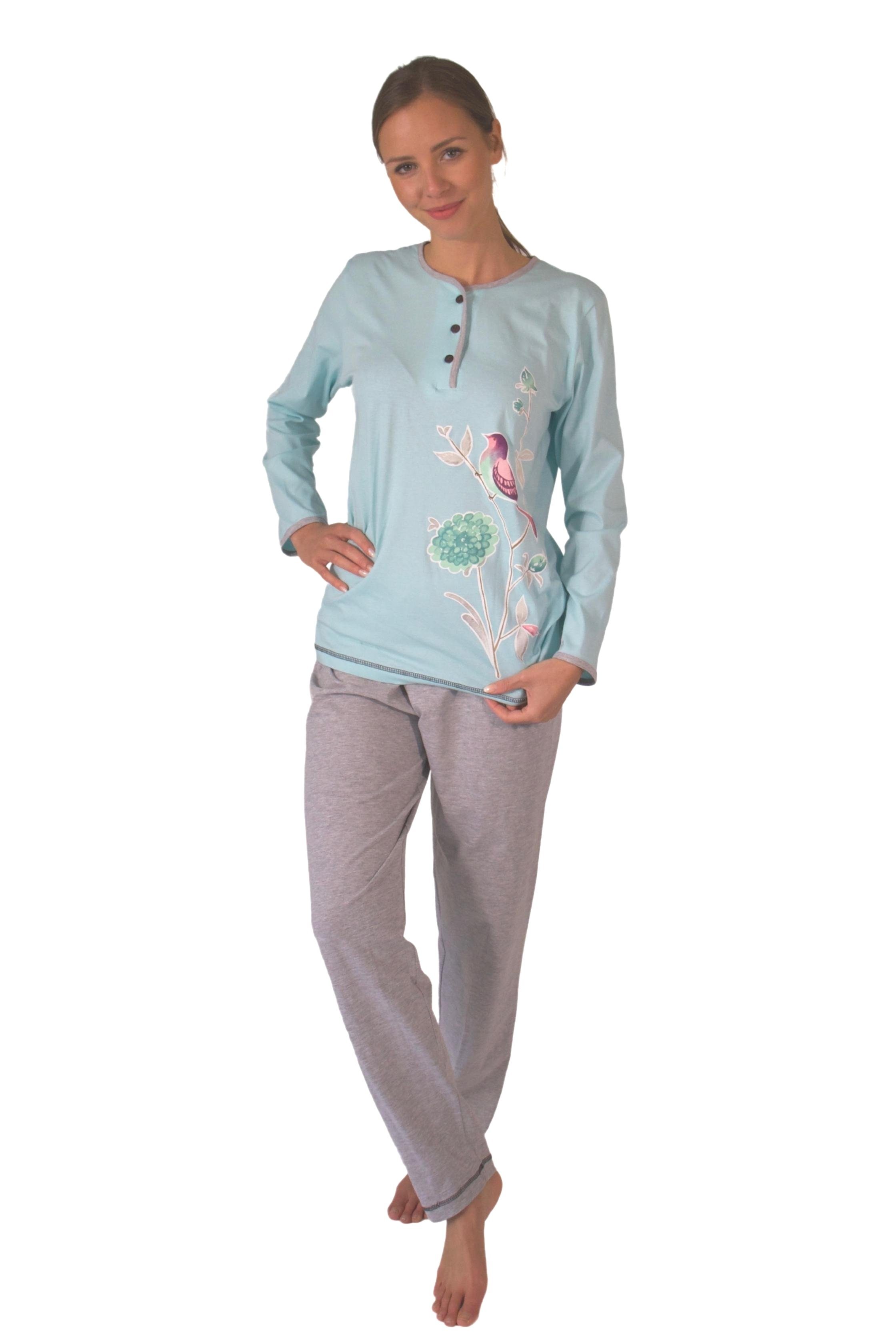 Qualität reiner Pyjama, Damen Pyjama aus Schlafanzug, Homewear Set DF230 Baumwolle-Jersey Consult-Tex (Packung)