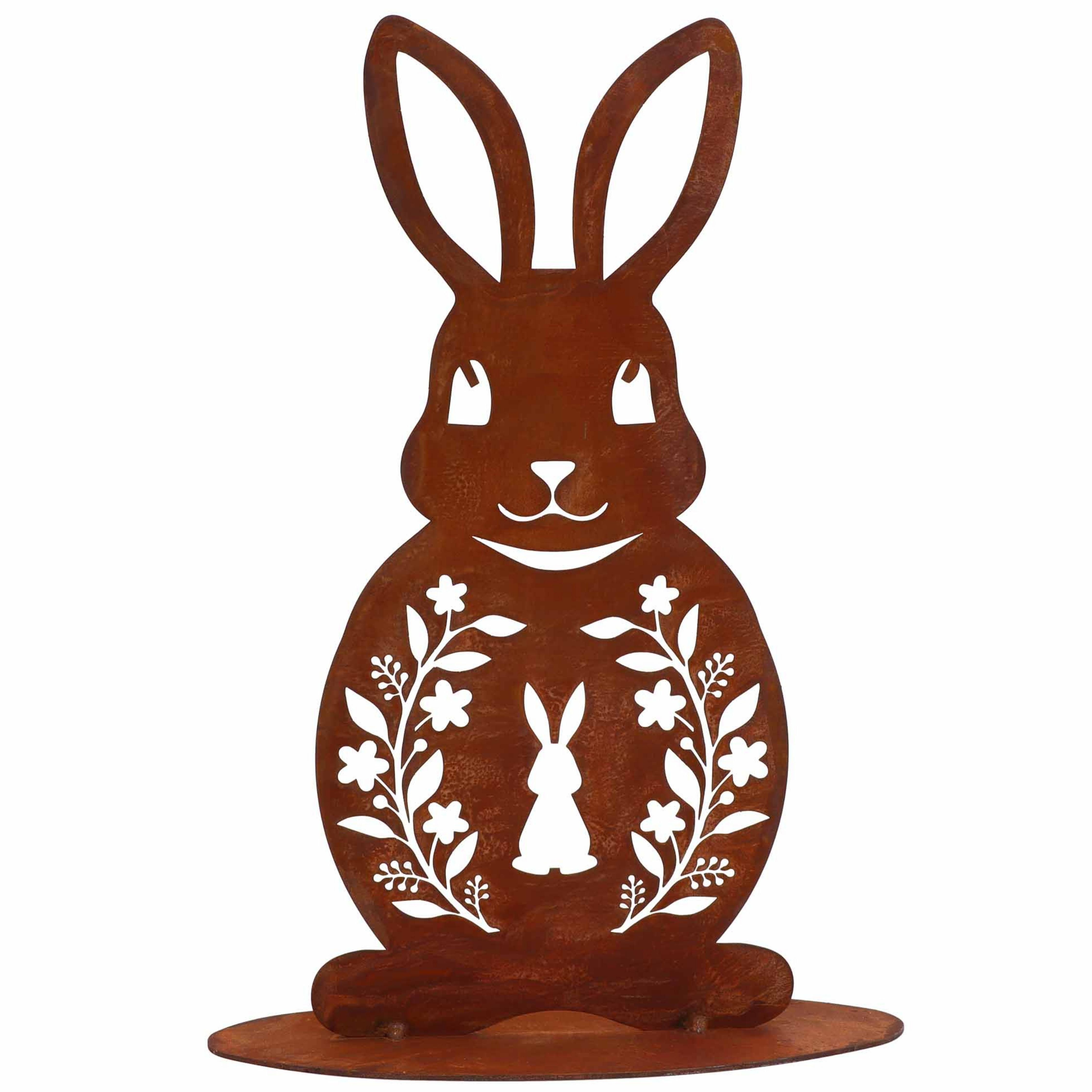 Osterfigur Osterhase Figur Rost Metall Osterdeko