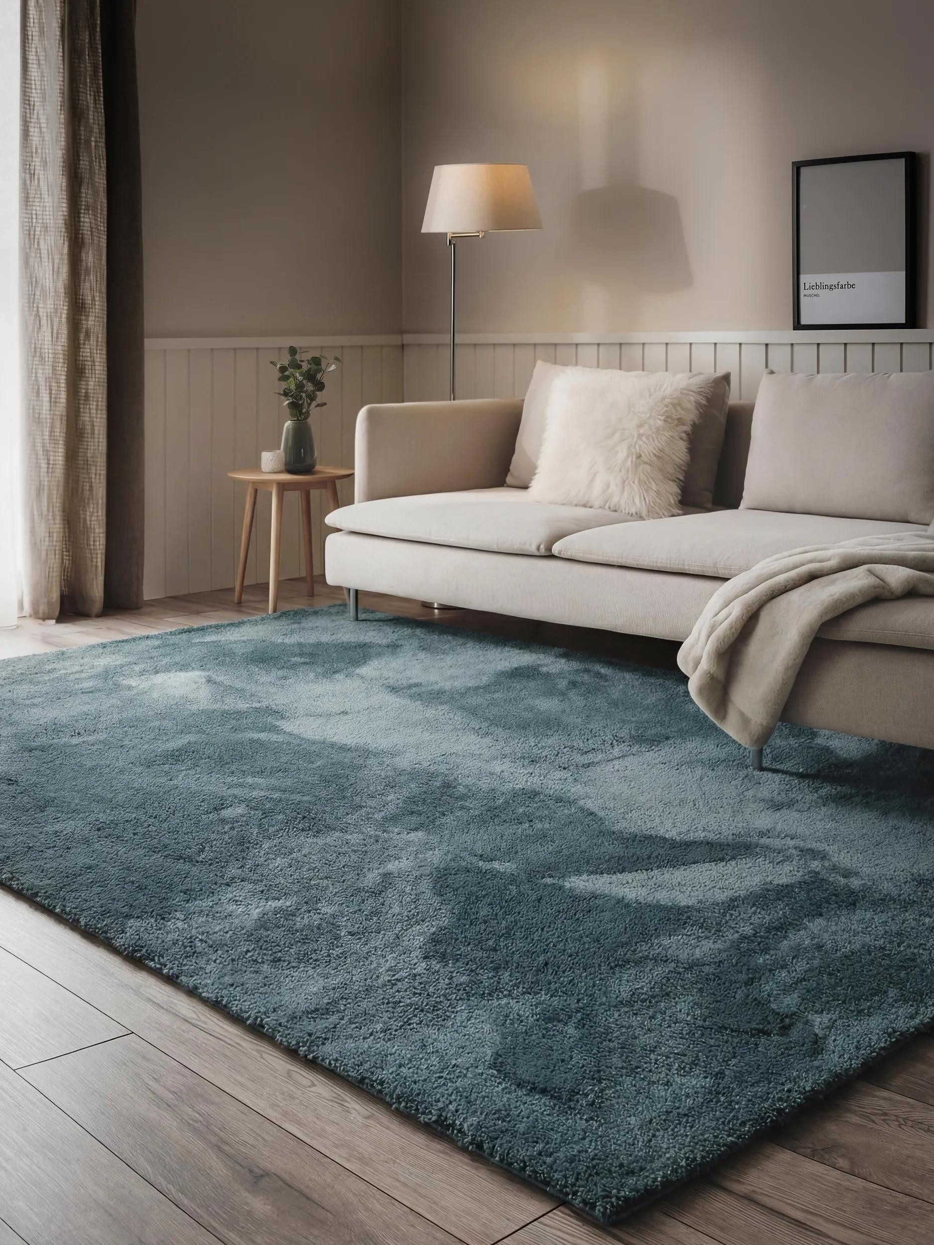 benuta Hochflor-Teppich Soda, rechteckig, Höhe: 21 mm, Teppich Wohnzimmer, Schlafzimmer, Esszimmer, Flur, Kunstfaser, Cozy