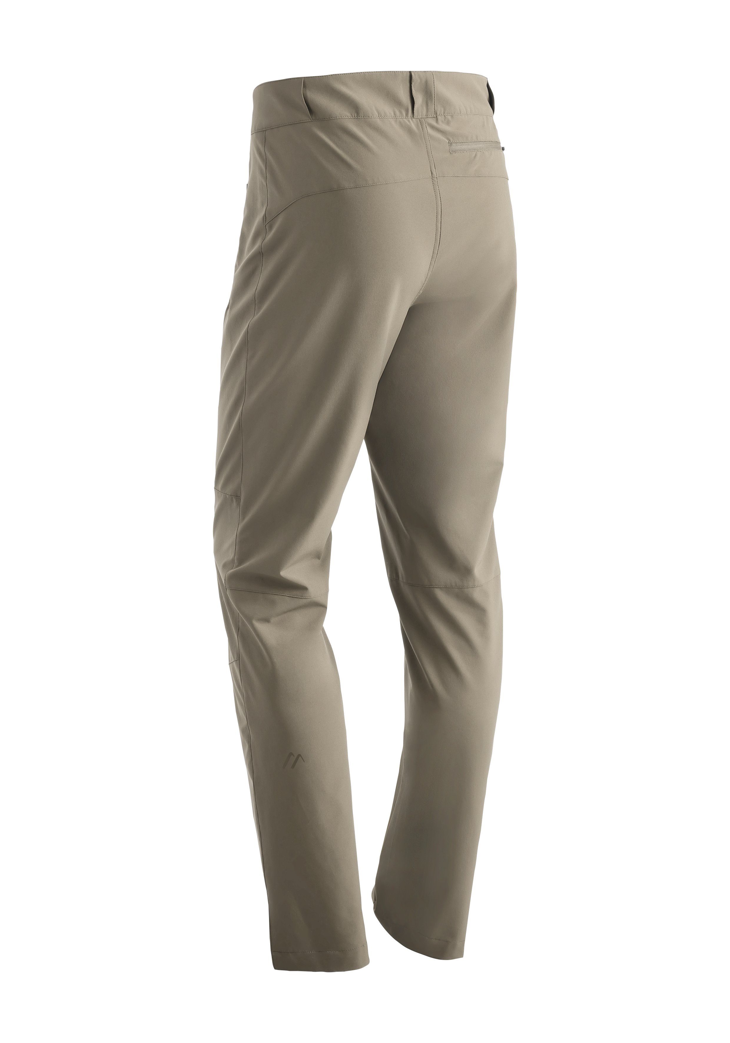 Outdoorhose Nachhaltige dunkelbeige M Material aus Latit elastischem Sports Funktionshose Maier