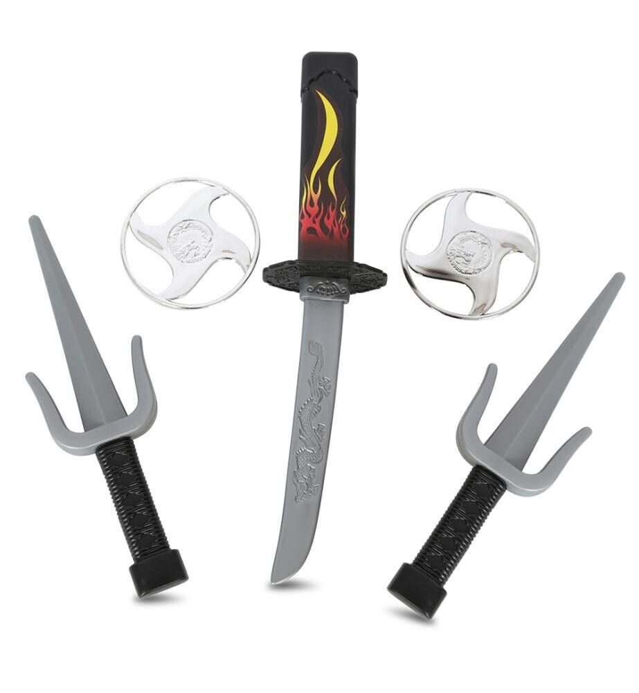 Fries Kinderbogenset 5-teiliges Ninja Waffen Set Kunststoff Fasching Karneval Party (5-tlg)
