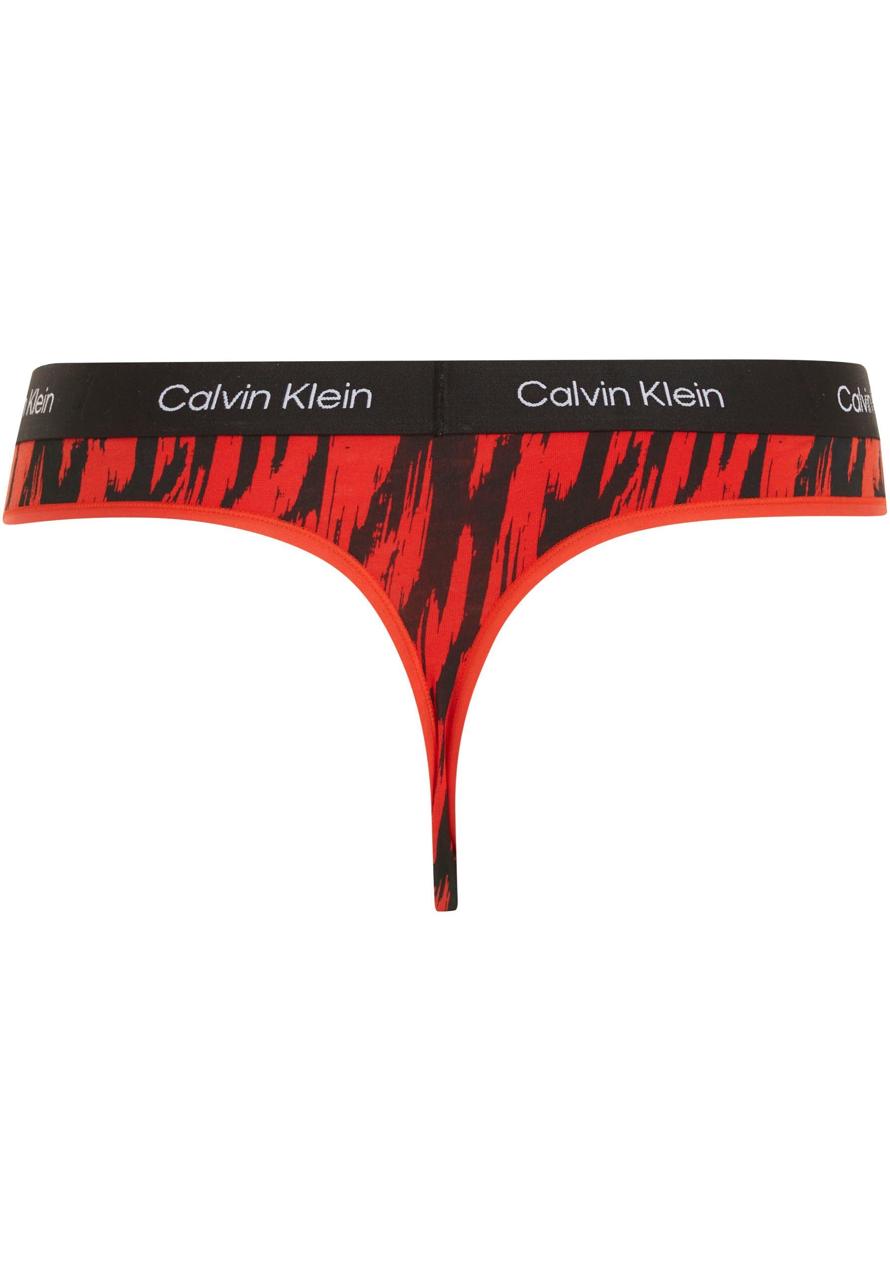 Underwear BLUR-LEOPARD/HAZARD Klein T-String THONG mit Alloverprint MODERN Calvin