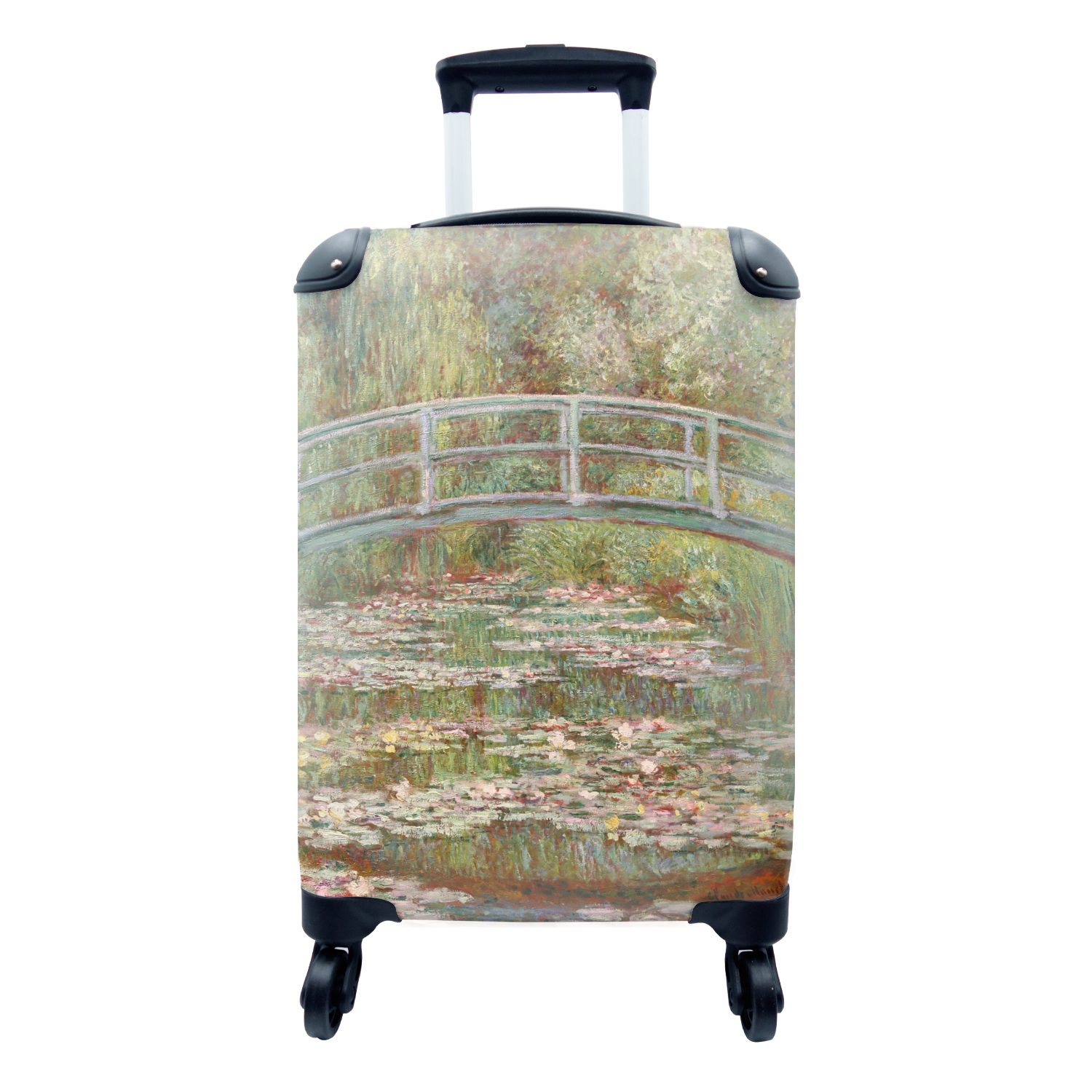 Handgepäckkoffer Trolley, Ferien, Monet, Claude - Gemälde Brücke Reisekoffer von Handgepäck Rollen, mit japanische Die MuchoWow rollen, 4 Reisetasche für