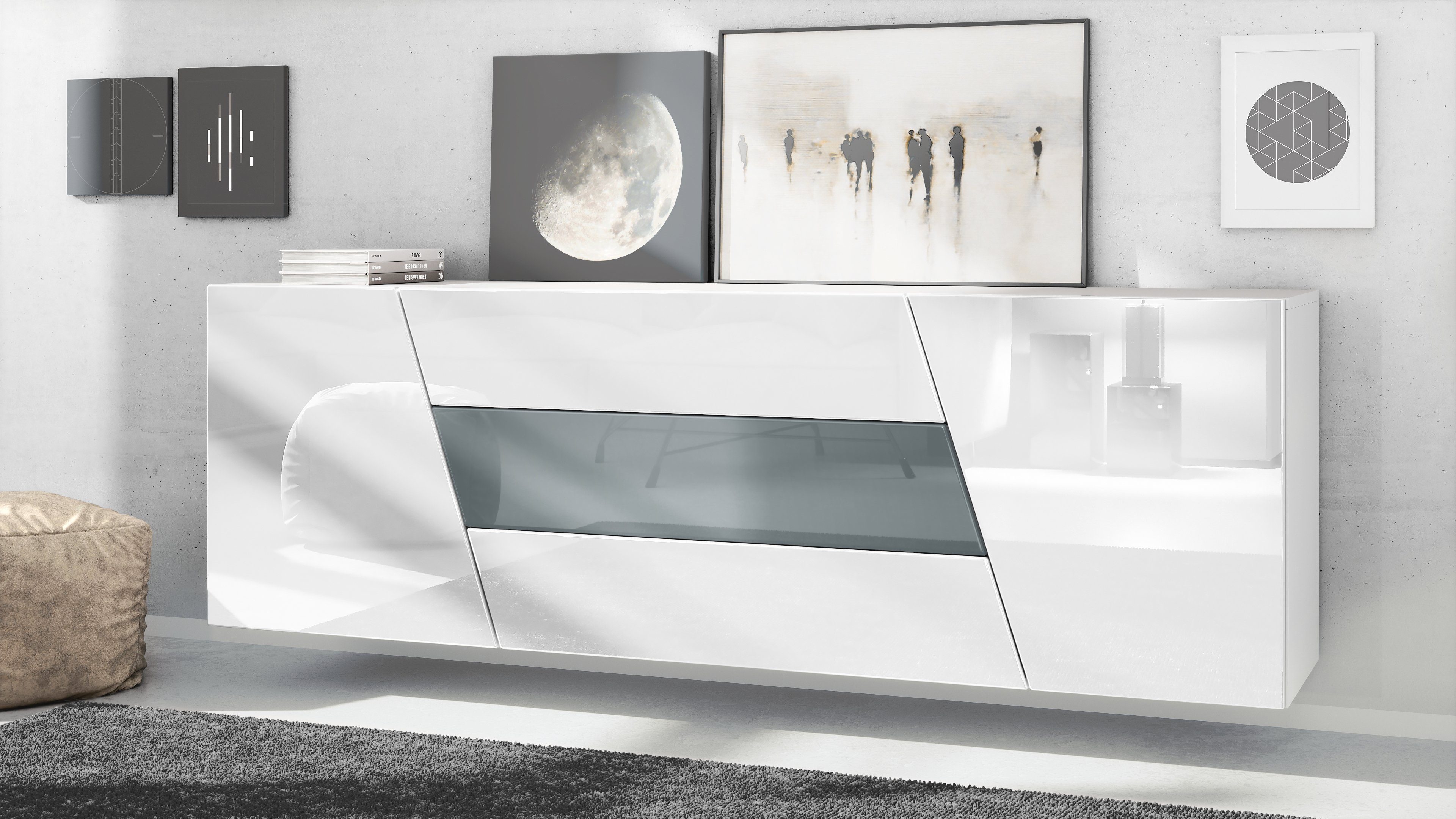 Vladon Sideboard Houston (hängende Kommode, mit günstig online kaufen