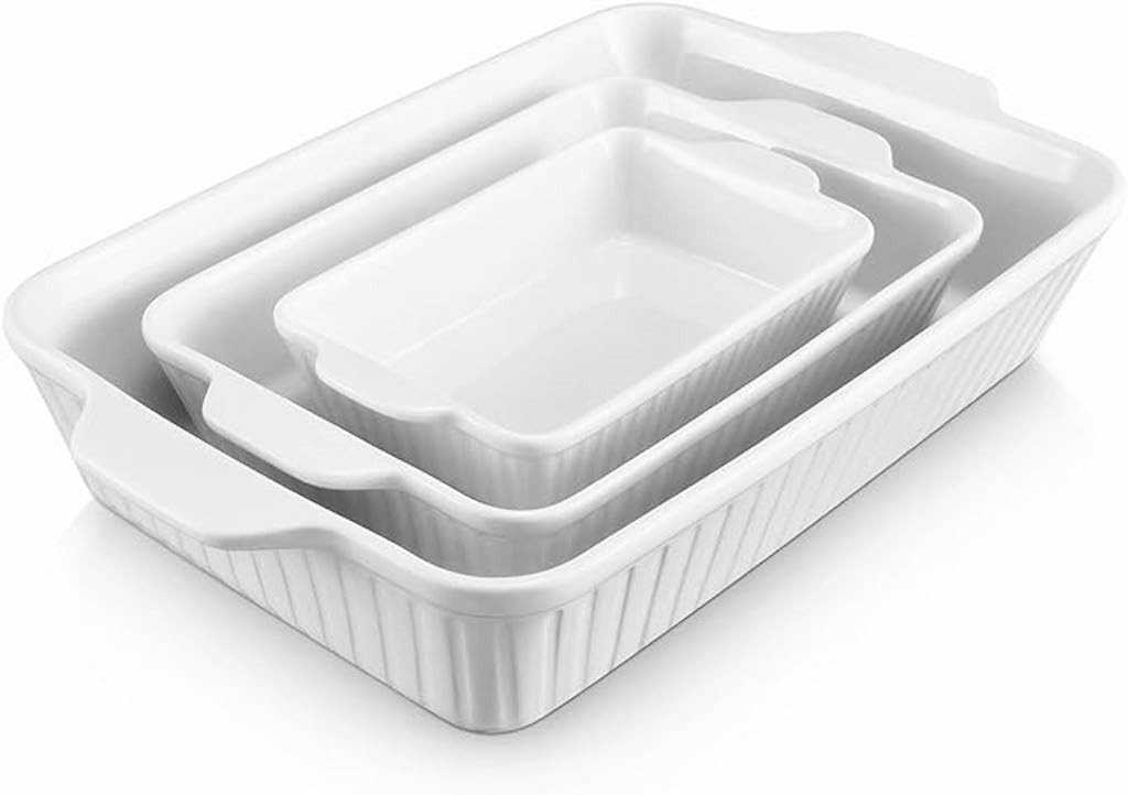 Dowan Auflaufform Кастрюли Keramik Формы для выпечки für den Ofen, 3er Set (40/31/23 cm)