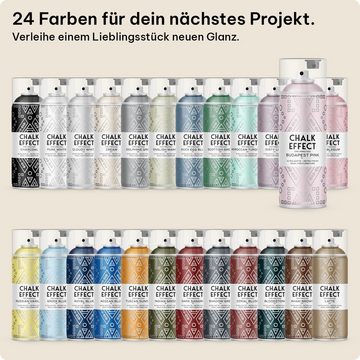 COSMOS LAC Sprühflasche Kreidefarbe Spray Chalk Effect - hochwertige chalky Kreidesprühfarbe, Farbspray in vielen verschiedenen Farben, Matte Kreidefarbe
