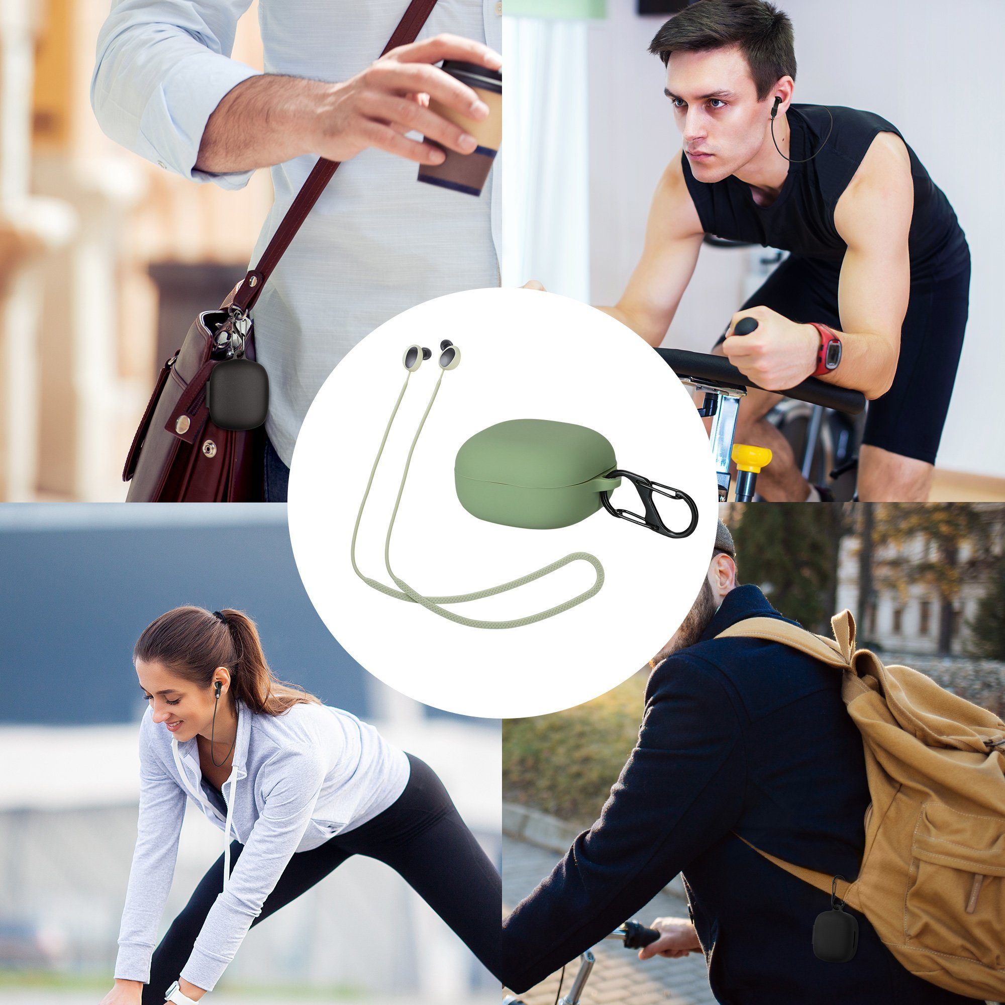 kwmobile Kopfhörer-Schutzhülle 2in1 Hülle und Halteband für Samsung Galaxy Buds 2, Kopfhörer Band Strap und Case Set – Bild 5 von 5