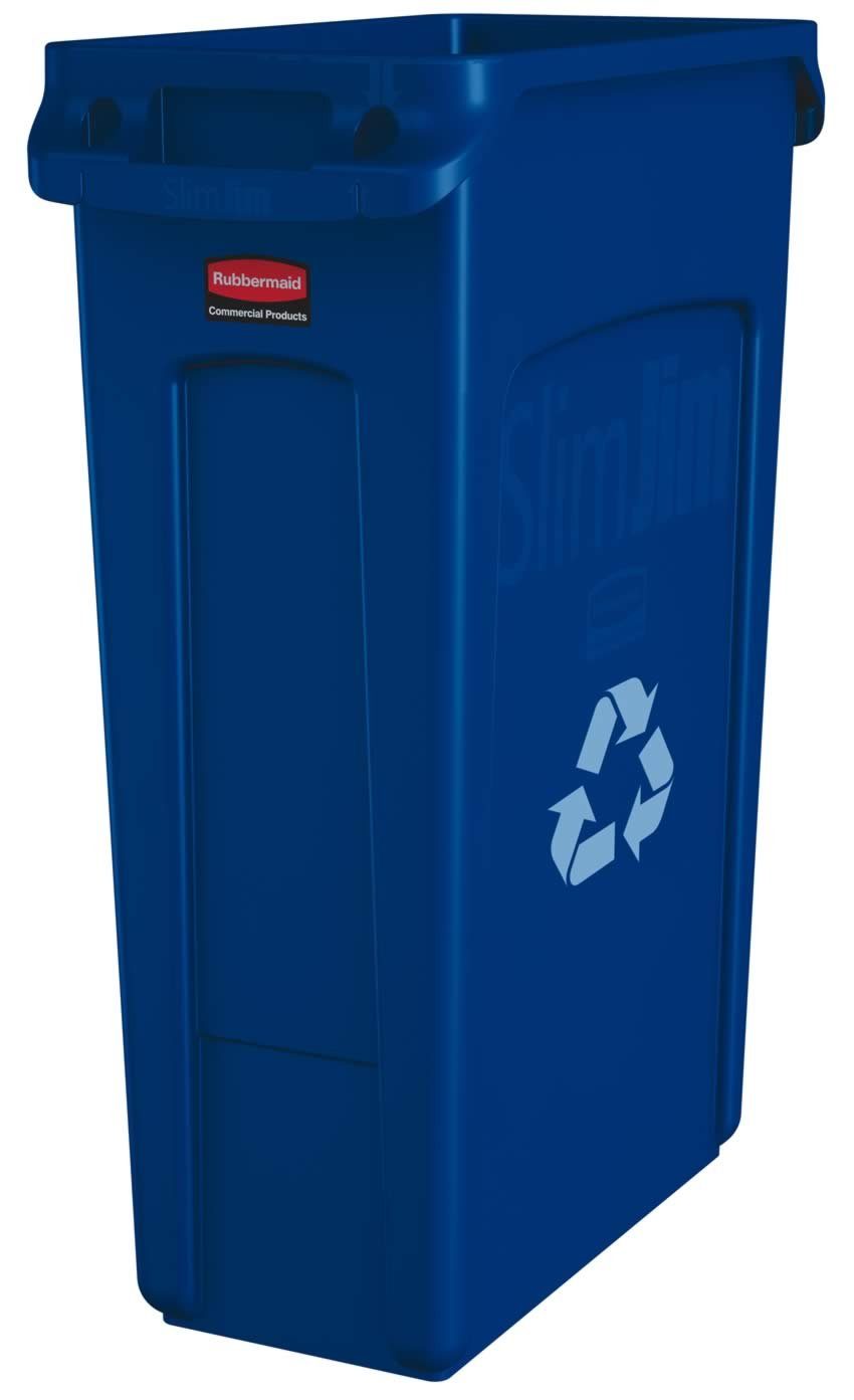 mit Rubbermaid l 87 Rubbermaid Slim Mülltrennsystem Jim®-Recyclingbehälter Belüftungskanälen,