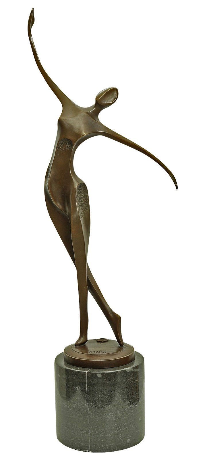 Aubaho Skulptur Bronzeskulptur Frau Tänzerin im Antik-Stil Bronze Figur Statue 53cm
