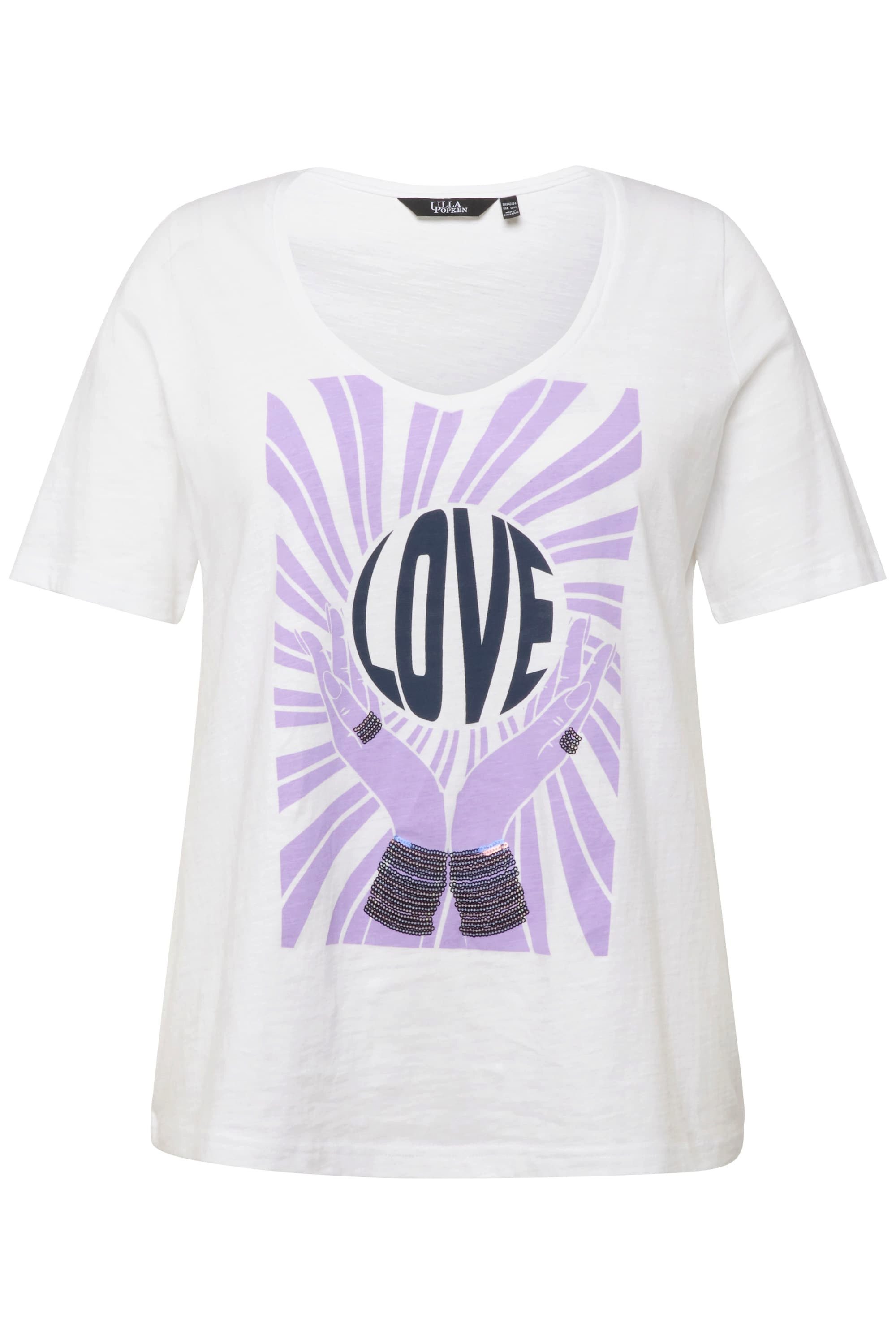 Ulla Popken T-Shirt T-Shirt Pailletten Classic günstig online kaufen