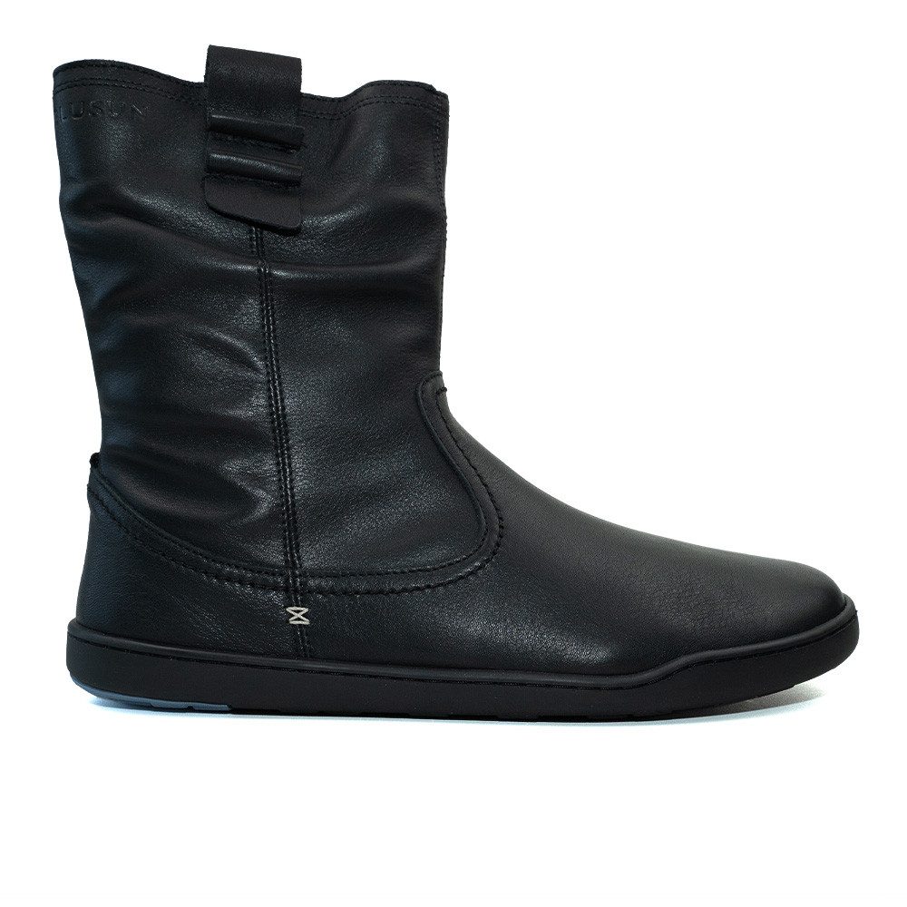 BLUSUN BLSN-405W Damen warmgefütterter Barfußschuh-Stiefel schwarz Winterstiefelette Terracare®-zertifiziertem Glattleder