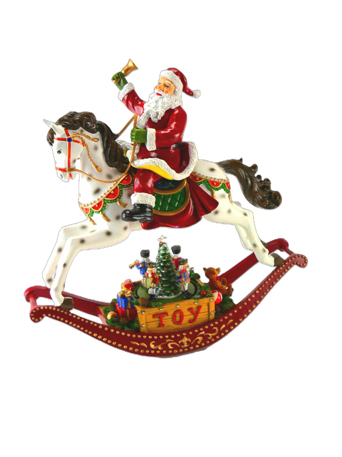 Musicboxworld Spieluhr Schaukelpferd mit Santa