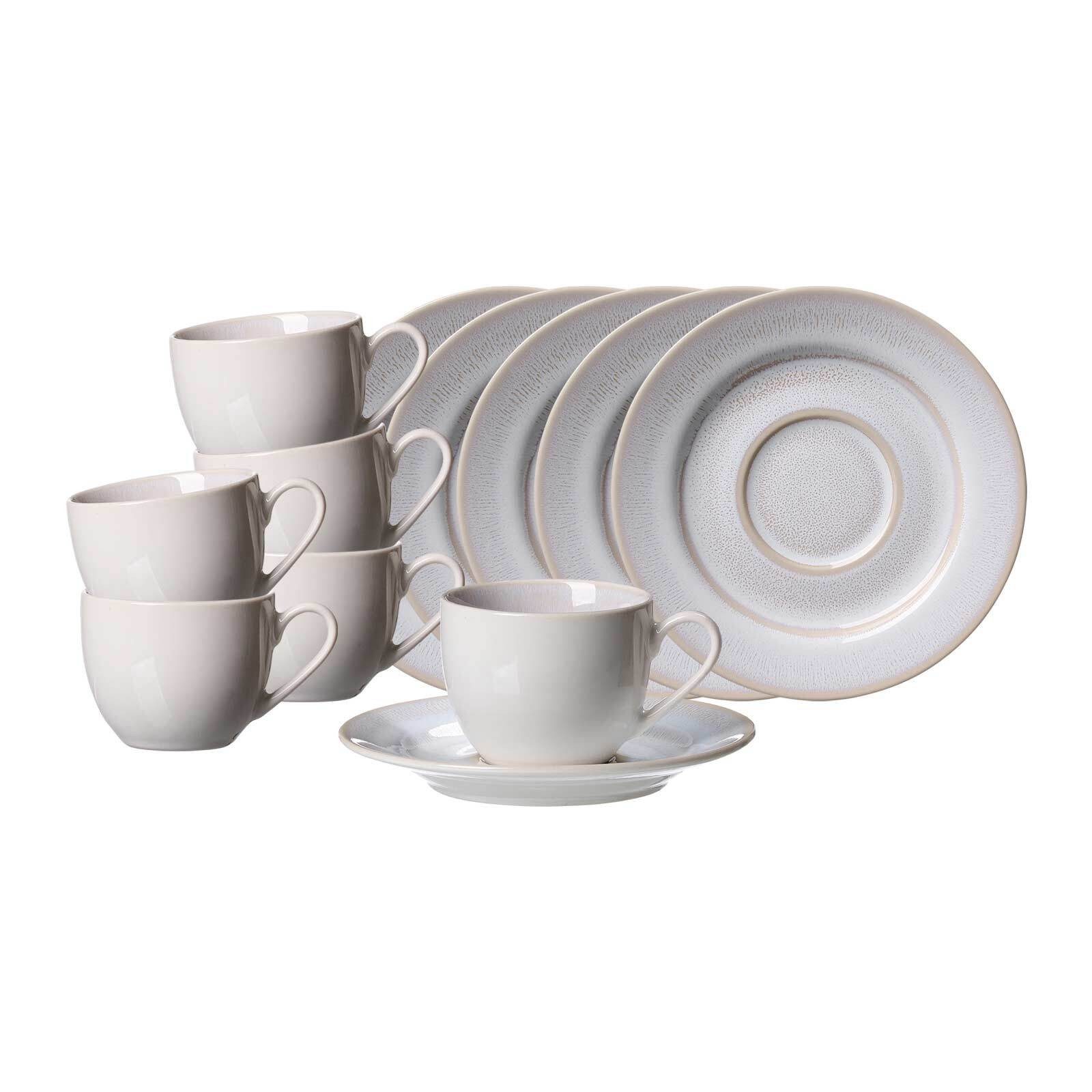 Ritzenhoff & Breker Tasse Laredo Espressotassen mit Untertassen 90 ml, 6-tlg., Steinzeug