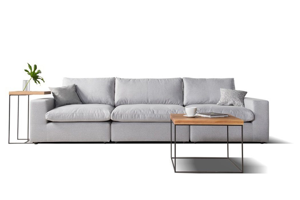 JVmoebel Sofa, Sofa 3 Sitzer Couch Design Polster Textil Grau Dreisitzer Neu