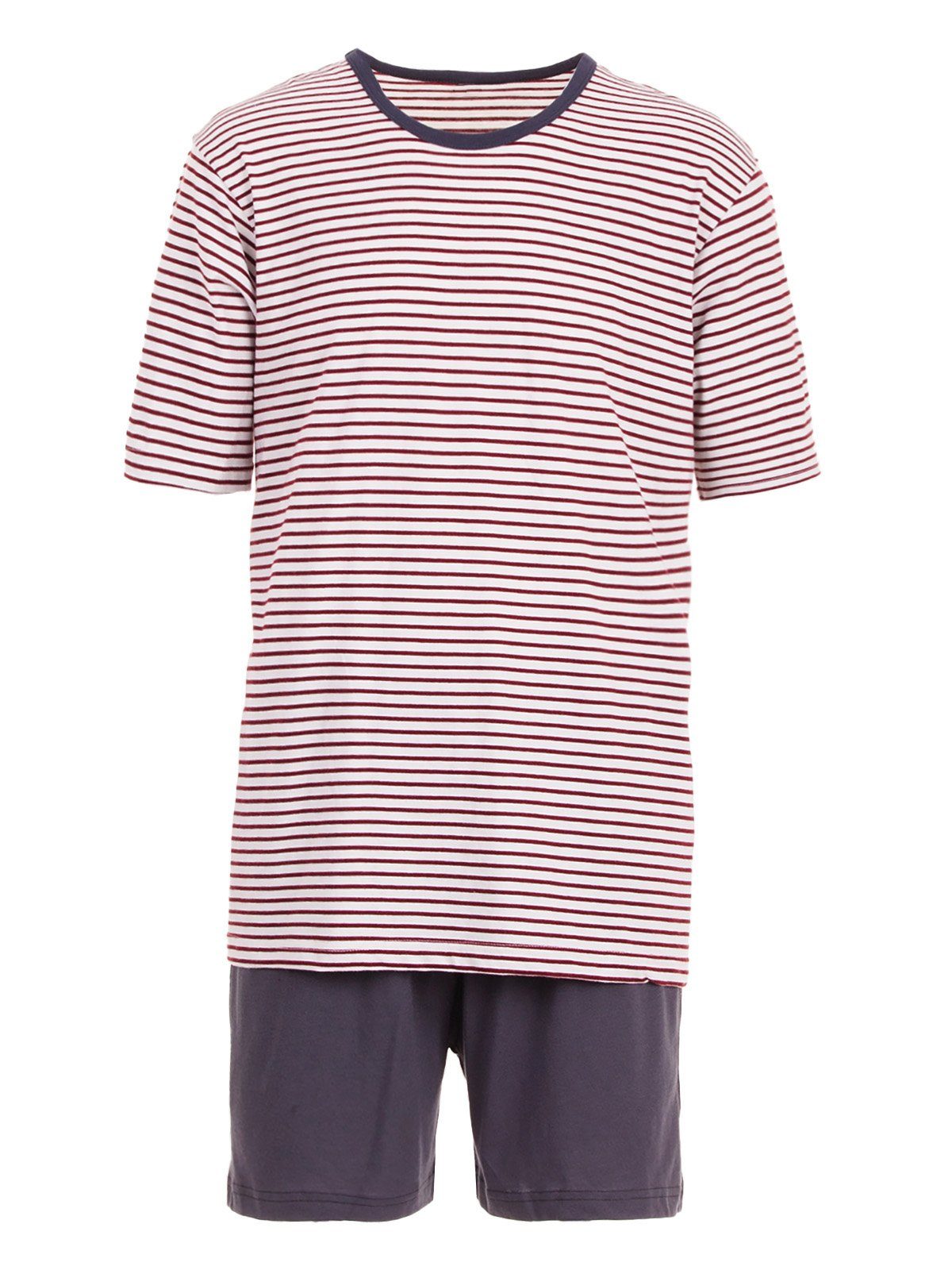 Gestreift bordeaux Shorty - Schlafanzug Terre Henry Pyjama Set