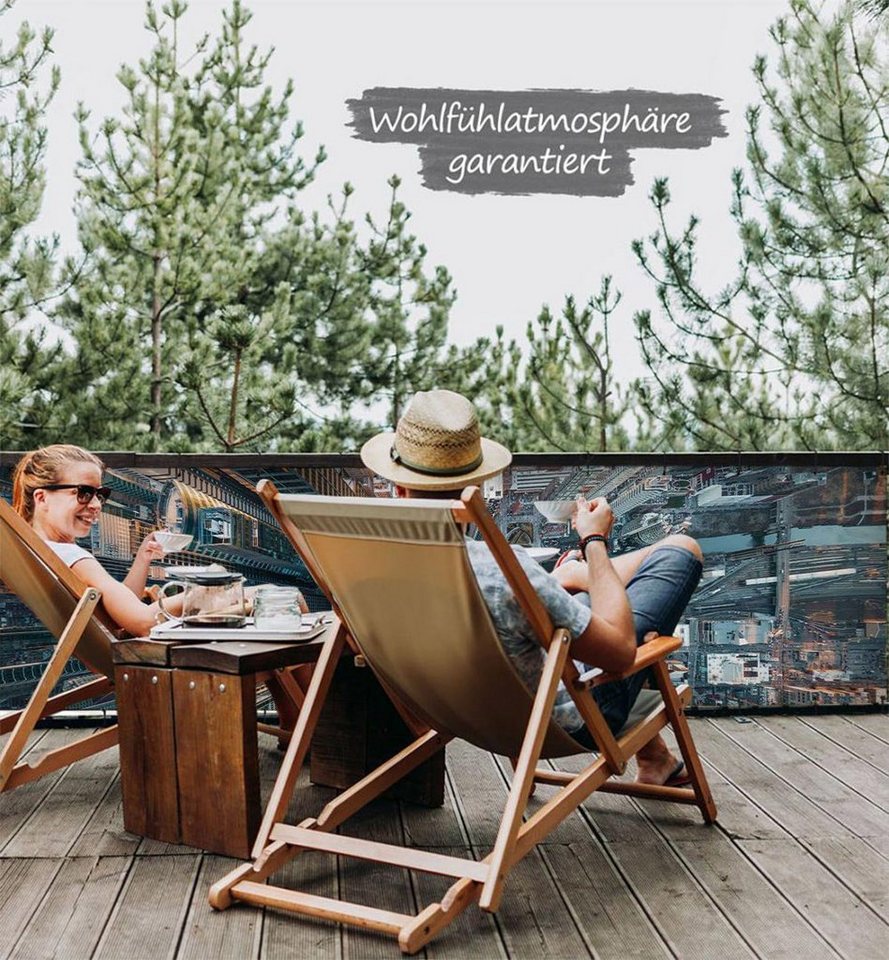 Thumbnail - MyMaxxi Sichtschutzelement Balkonbanner Stadt Panorama Balkon Sichtschutz Garten, (Bambus grün)