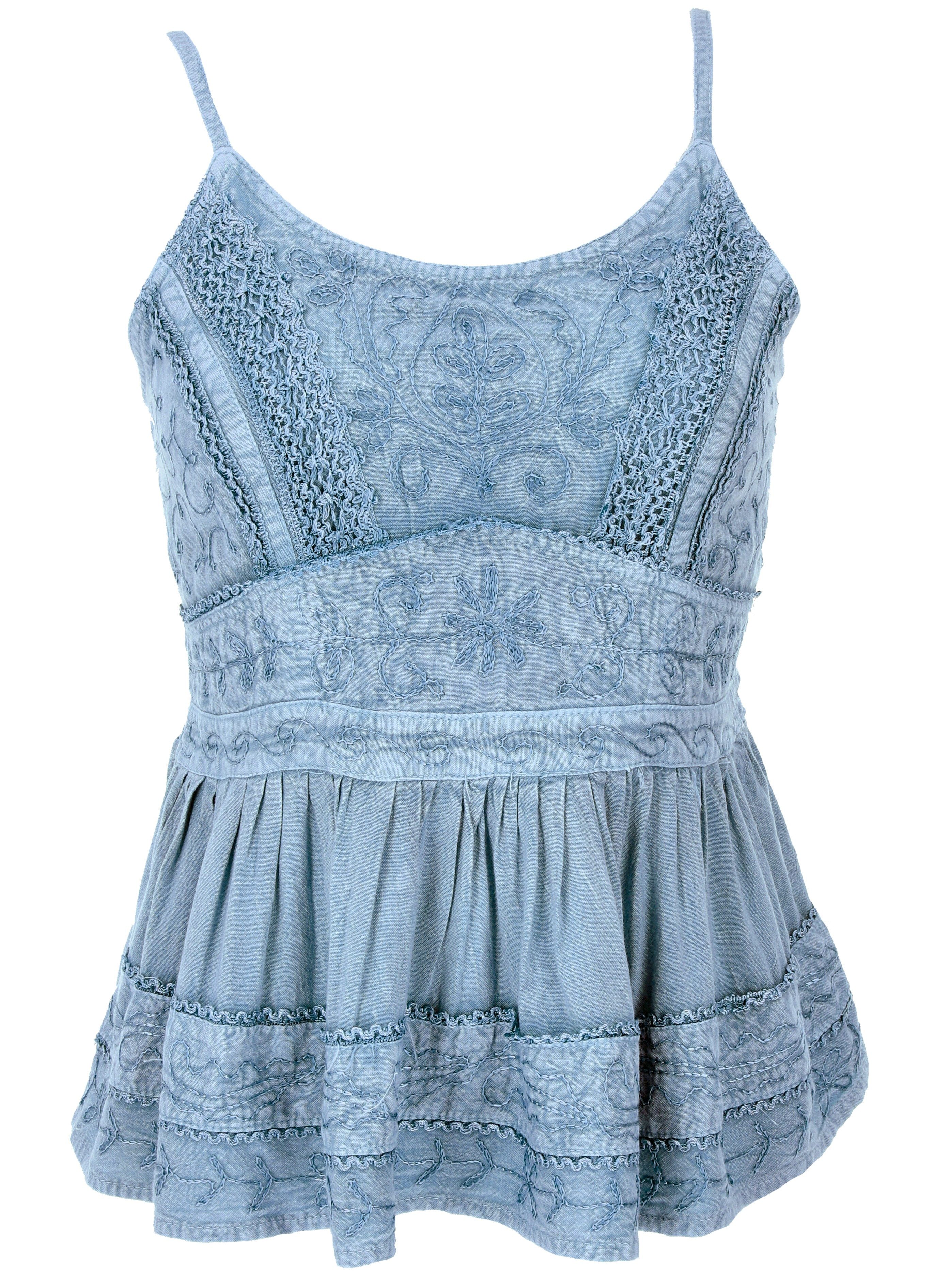 Guru-Shop T-Shirt Besticktes Top Boho chic, lockeres Sommertop -.. Ethno Style, alternative Bekleidung, Festival