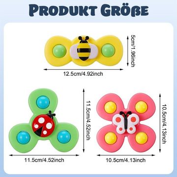 MDHAND Badespielzeug Babyspielzeug Saugnapf Spielzeug (3-tlg), Interessante Insektenmuster