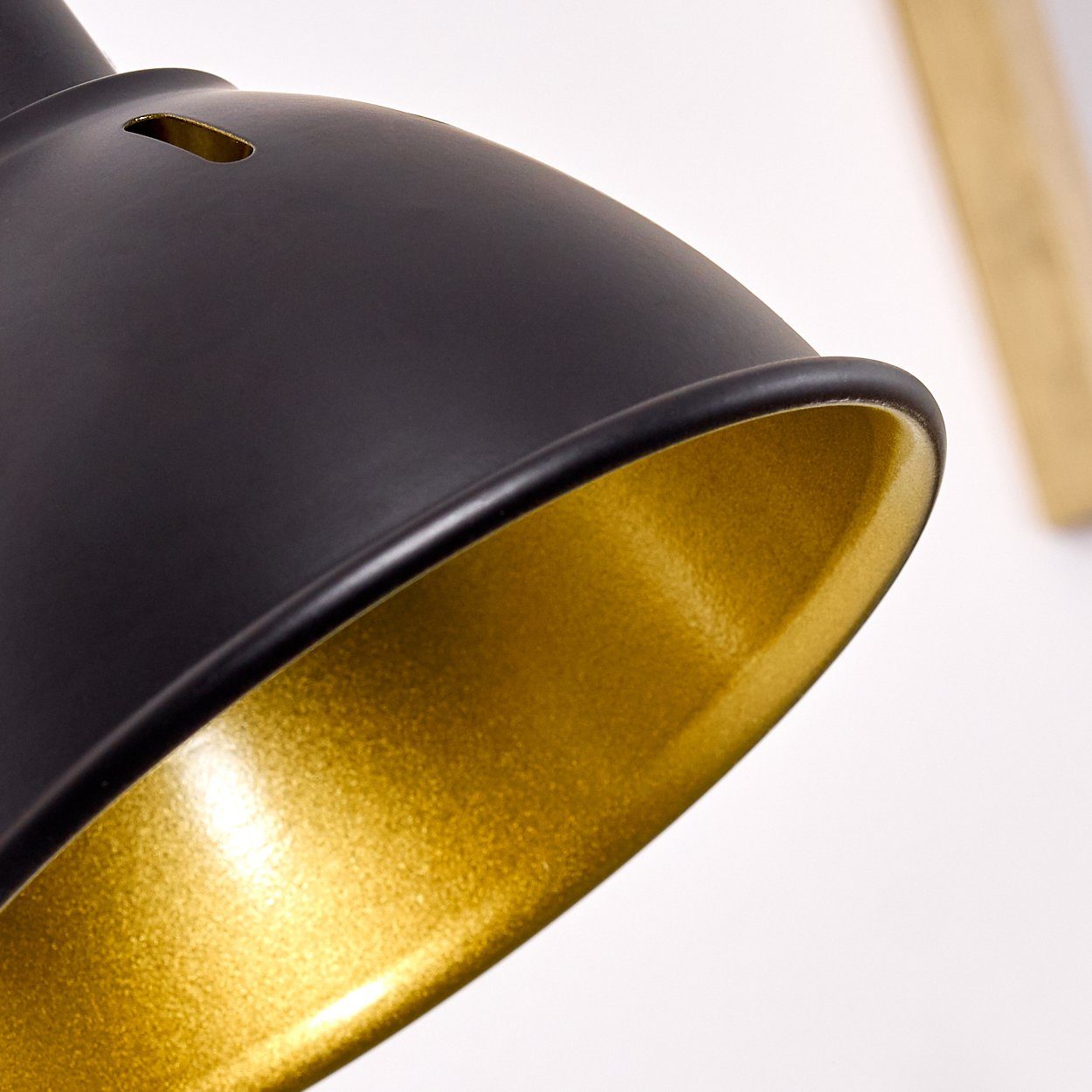 E14, in »Arazane« Wandlampe Leuchtenkopf schwarz-gold hofstein ist Metall Leuchtmittel, Wandleuchte ohne der dreh-/schwenkbar aus Holz, und Innenwandleuchte,