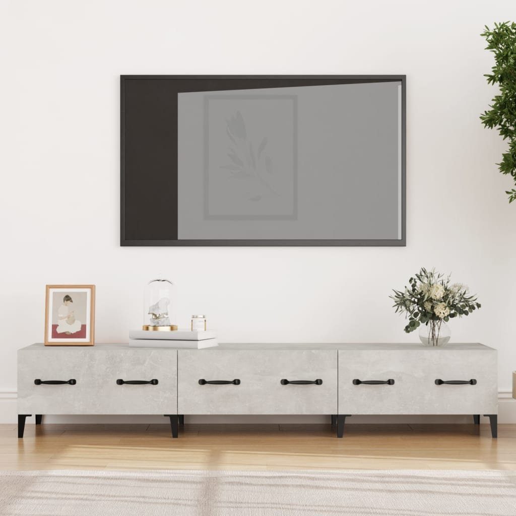 furnicato TV-Schrank Betongrau 150x34,5x30 cm Holzwerkstoff