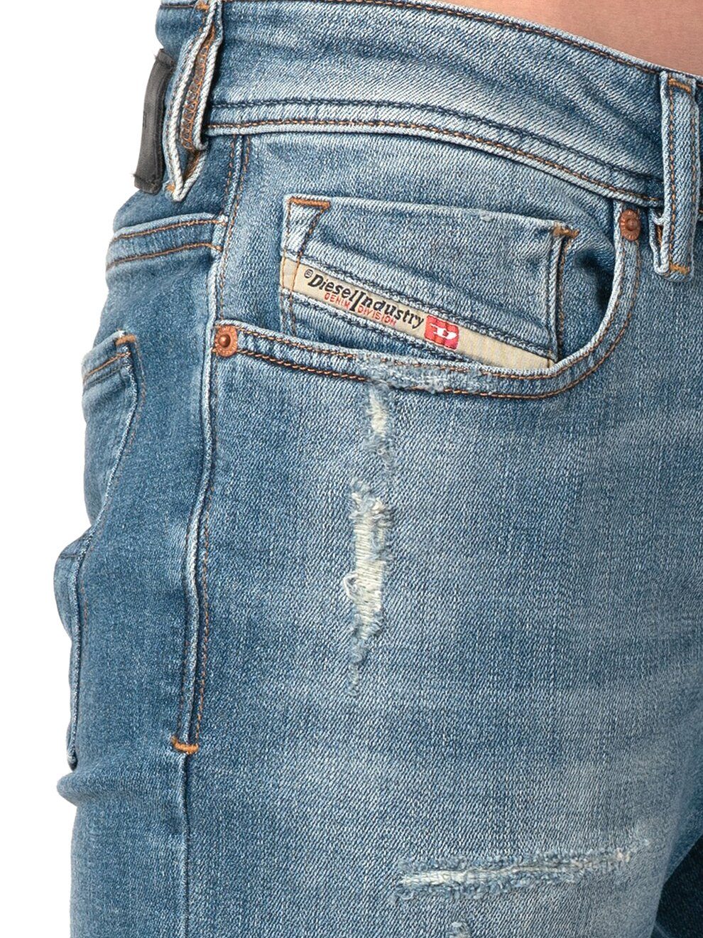 Diesel Skinny-fit-Jeans Low Waist Destroyed 086AT Hose - Sleenker Stretch