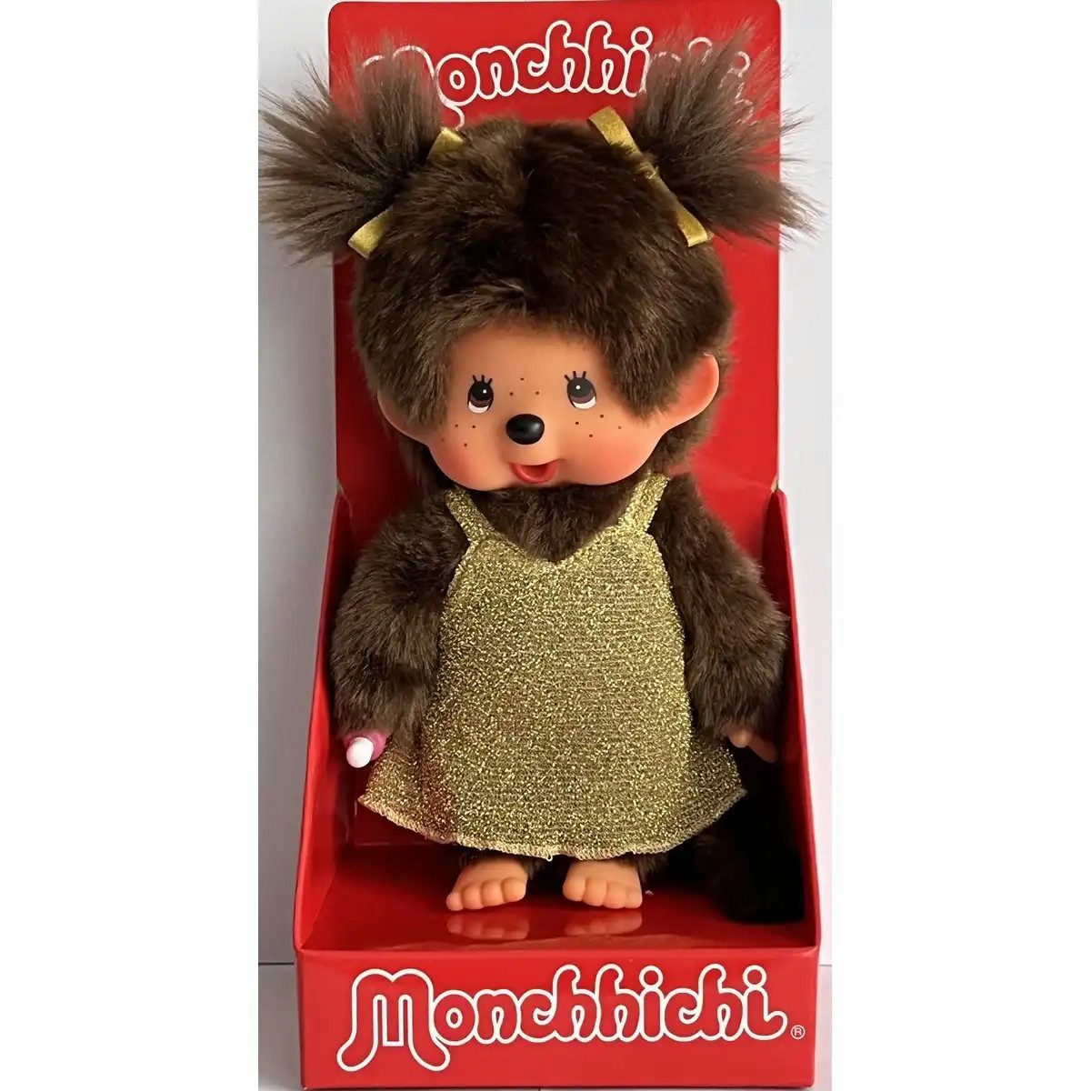 Monchhichi Anziehpuppe Monchhichi Plüschfigur Glitter Dress Girl gold 20cm günstig online kaufen