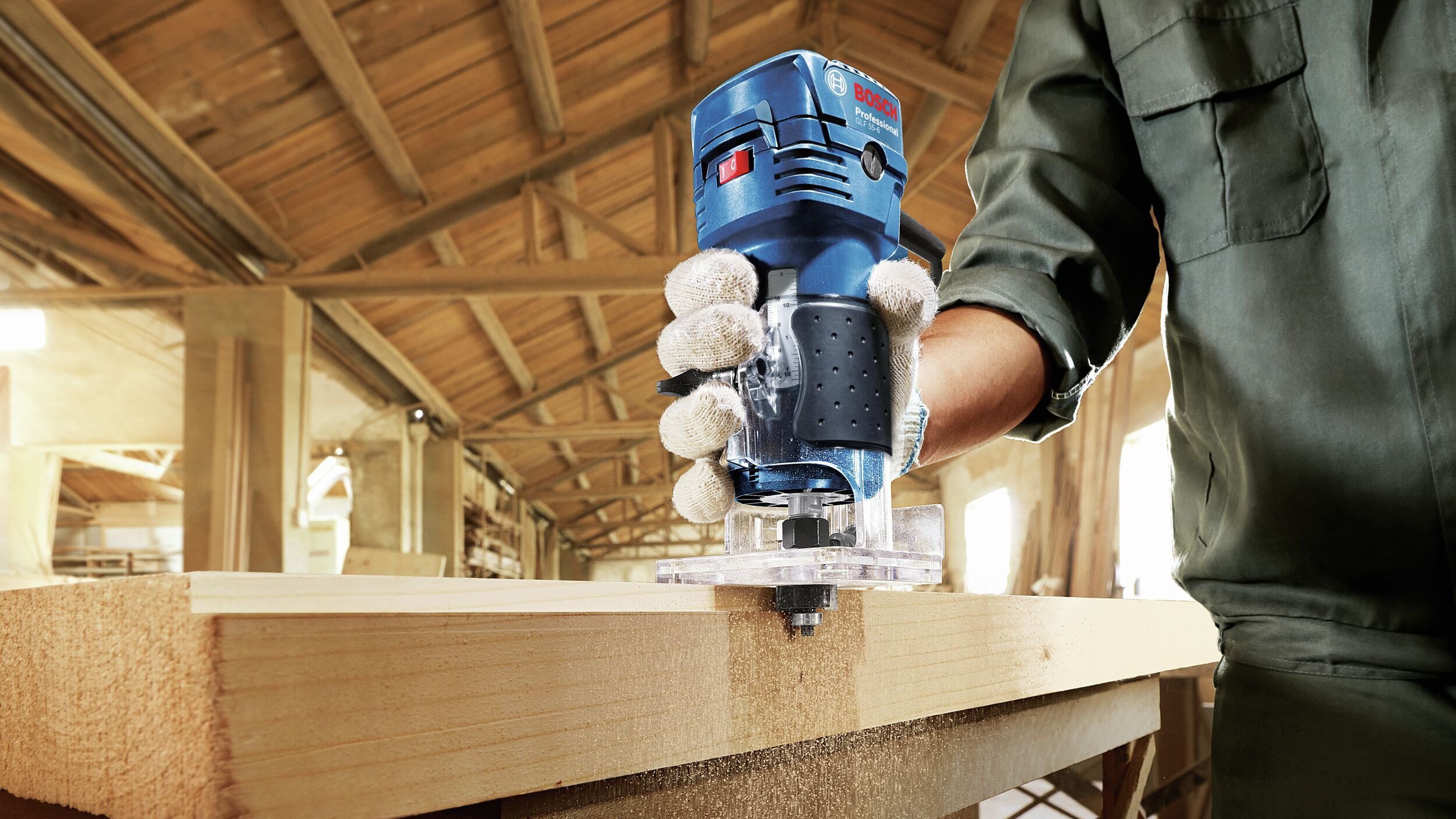 BOSCH Kantenfräser GLF 55-6, Im Karton