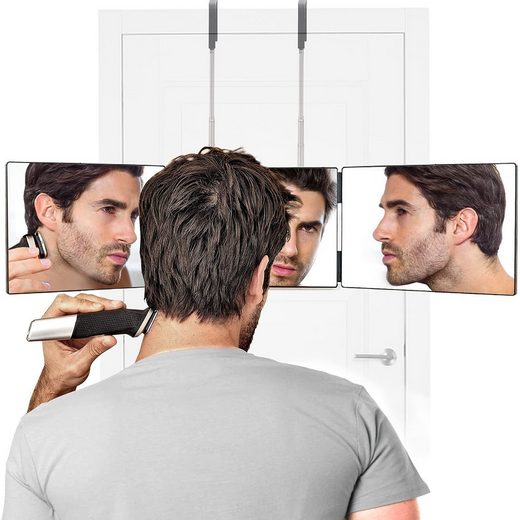 BEARSU Rasierspiegel »3-Wege-Spiegel Trifold Spiegel 360 Grad Einstellbare Rasurspiegel mit Halterungen für Make-up Frisieren« (1-St)